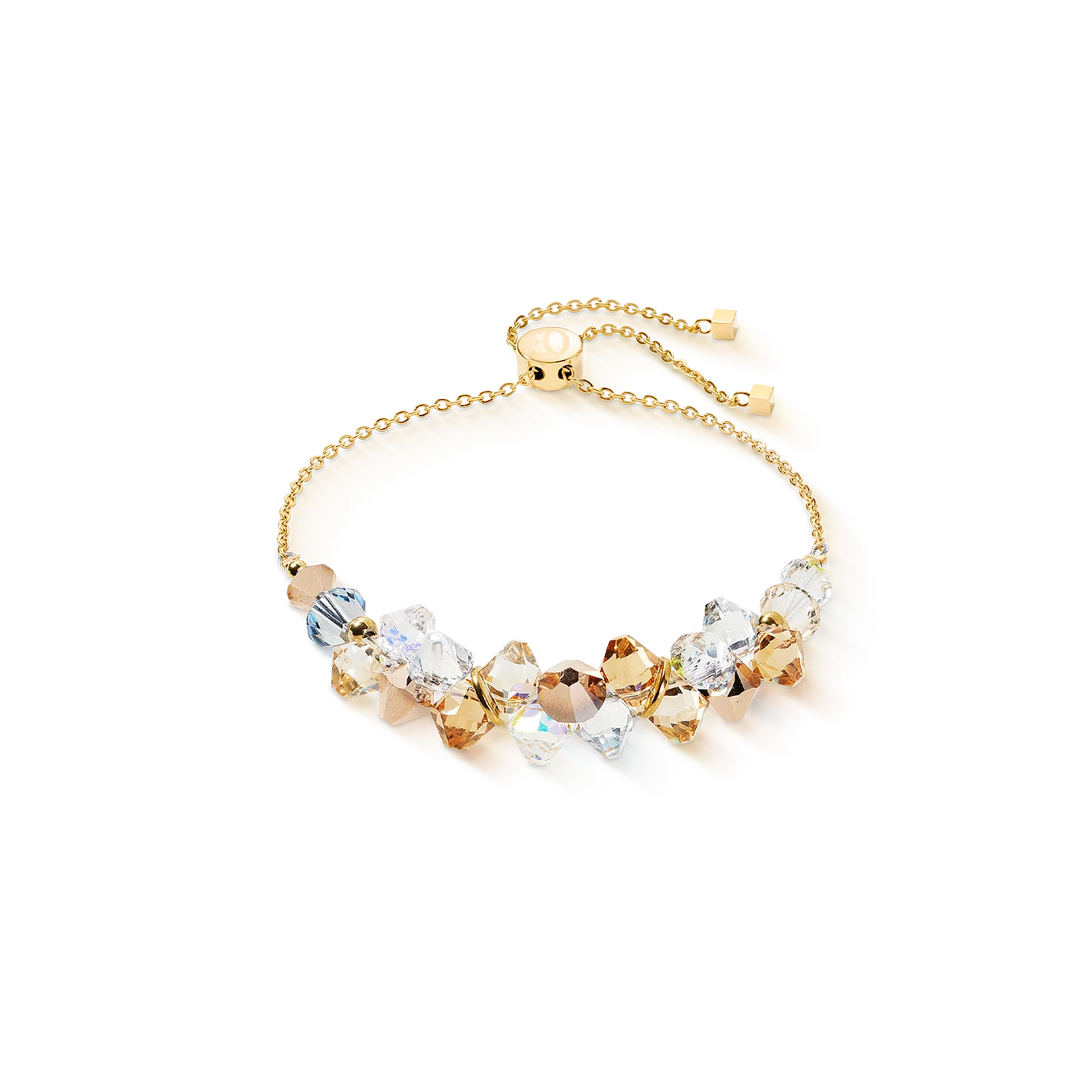 Dancing crystal armband gold-beige