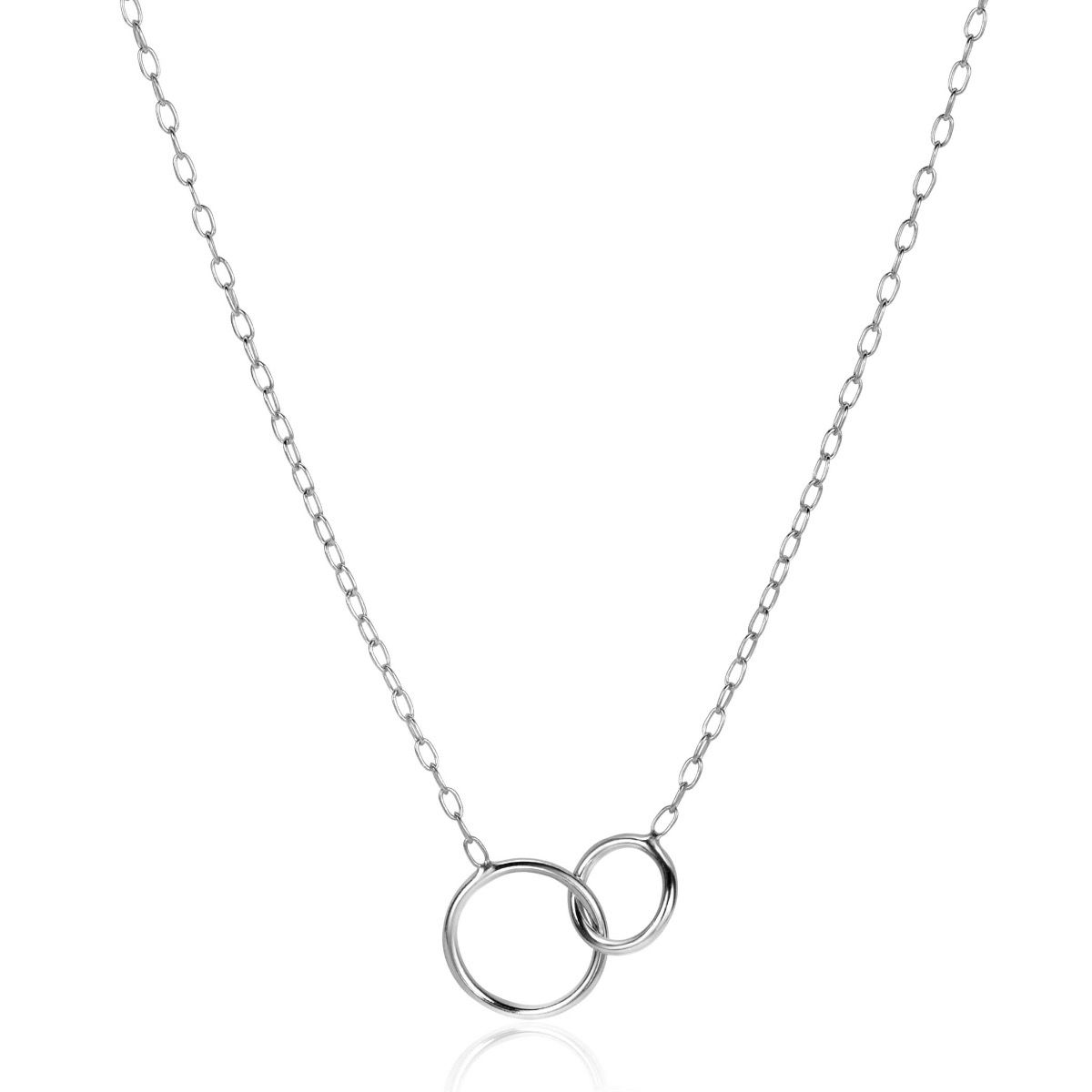 ZINZI zilveren paperclip schakelketting, waarbij in het midden twee ronde vormen mooi met elkaar verbonden zijn. De lengte is te variëren tussen 42 en 45cm. Met herkenbaar Zinzi hartje bij de sluiting. Vervaardigd van eerste gehalte zilver (925) en met extra rodiumlaag voor een langdurige glans.