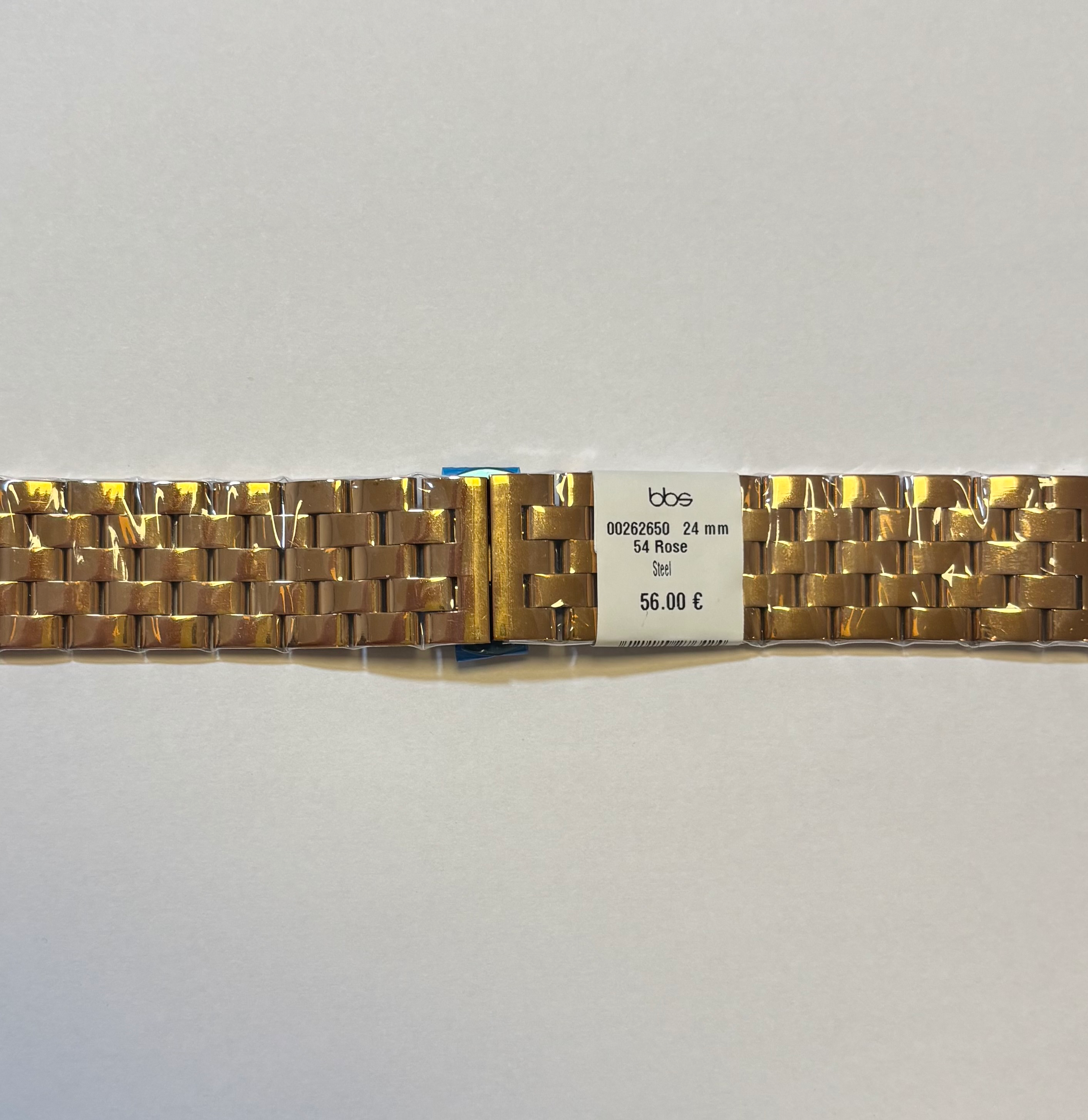 Rose horlogeband staal 24 mm blinde sluiting 