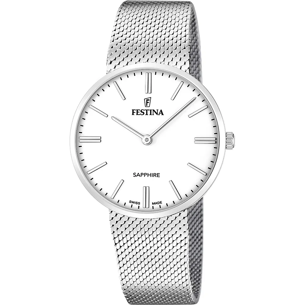 Dit Festina horloge heeft een kast gemaakt van Roestvrijstaal met een diameter van 39 mm en is voorzien van een Roestvrijstaal band. In de kast bevindt zich een Ronda kwaliteitsuurwerk en is afgewerkt met Saffierglas.
Het horloge is 10ATM. Dit betekent dat het horloge geschikt is om mee te zwemmen. Verder wordt het horloge geleverd met 2 jaar garantie.
.