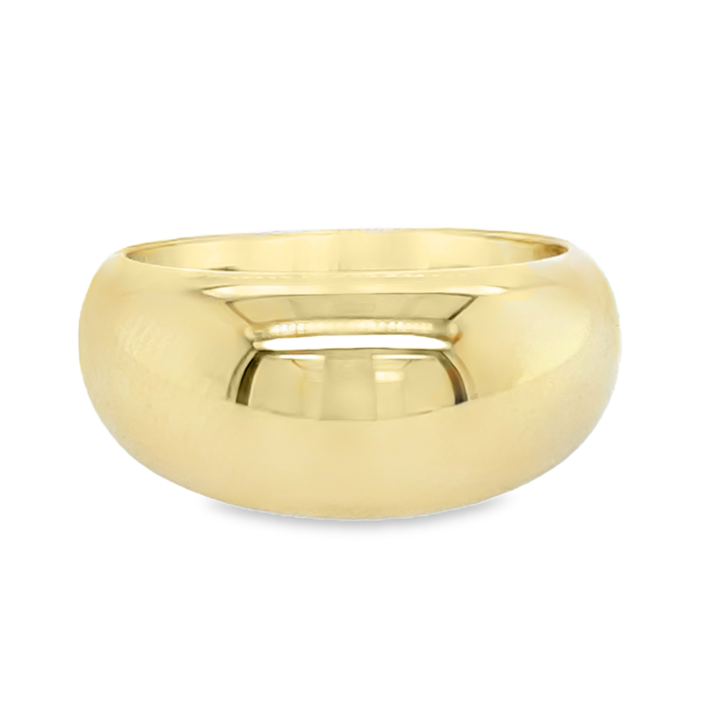 14k geelgouden ring met een bolle afwerking