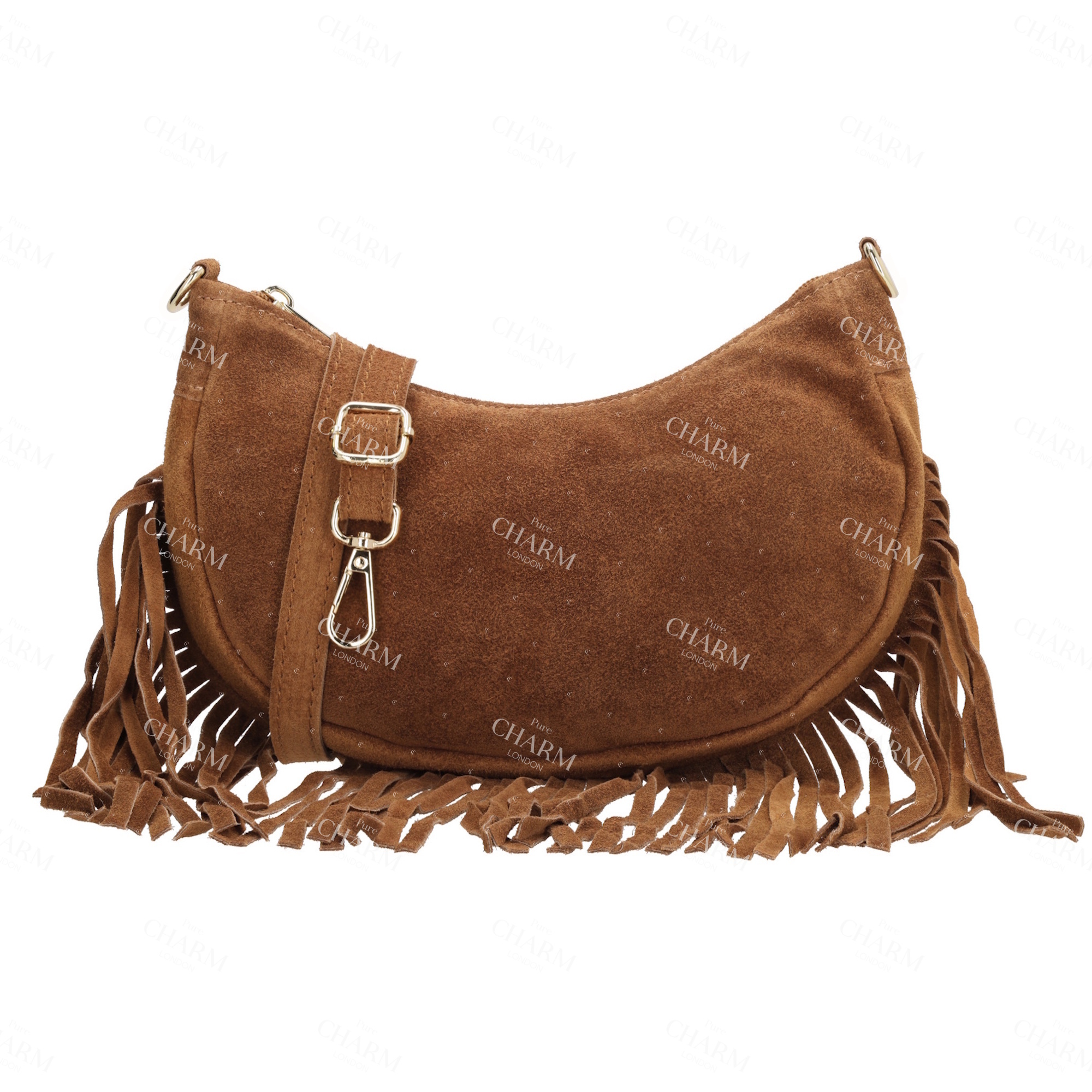 De Charm London Elisa Schoudertas is een trendy crossbody tas van suède met speelse franjes en stijlvolle gouden details. De tas heeft een compacte vorm en is perfect voor een dagje uit of een avondje weg.

De tas sluit bovenaan met een rits, en binnenin zit een extra ritsvak om kleine spullen veilig op te bergen. De verstelbare en afneembare schouderband zorgt ervoor dat je de tas comfortabel crossbody of over de schouder kunt dragen, helemaal naar wens.

De franjes en gouden hardware geven deze tas een bohemian en vrouwelijke uitstraling die elke outfit net dat beetje extra geeft.


Kenmerken:
• Crossbody tas van suède met franjes
• Sluit met ritssluiting
• Binnenvak met rits
• Gouden hardware 
• Verstelbare en afneembare schouderband
