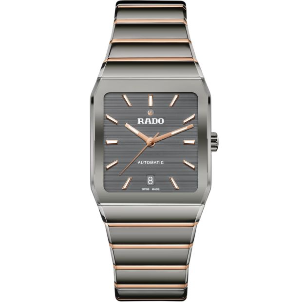 Rado - R10203102

Rado Anatom High-Tech Ceramic Automatic

De Rado Anatom Plasma Automaat, model R10203102, is een verfijnd horloge voor de moderne drager. Dit horloge heeft een karakteristieke rechthoekige kastvorm gemaakt van hoogwaardig keramiek, met een grijze wijzerplaat en een keramieken band in dezelfde kleur. Het horloge heeft een analoge aanduiding met strepen als index, wat bijdraagt aan de elegante uitstraling. Het saffierglas zorgt voor duurzaamheid en krasbestendigheid.

De automatische uurwerkbeweging betekent dat het horloge op mechanische wijze wordt aangedreven zonder dat een batterij nodig is. Met een waterbestendigheidsniveau van 5 ATM is het bestand tegen spatten tijdens dagelijks gebruik. Ondanks zijn stevige constructie weegt het horloge slechts 137 gram en is het nikkelvrij, wat ideaal is voor mensen met een nikkelallergie.

Dit horloge staat prachtig om de pols tijdens formele aangelegenheden, maar kan ook perfect casual gedragen worden. Combineer het met een strak pak of een nette blouse voor een stijlvolle uitstraling, overdag of 's avonds.