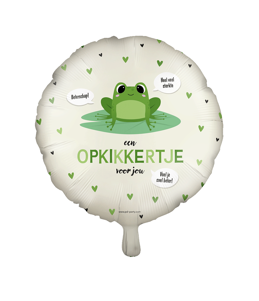 Productnaam: Folieballon - Opkikkertje  
Modelnummer: 7042172  
Categorie: Speelgoed, Hobby, Feest  

Eigenschappen:  
- Vrolijke folieballon speciaal voor feestelijke gelegenheden  
- Ideaal als decoratie of als cadeau  
- Lange zweefduur bij vullen met helium  

Advies: Deze ballon is niet om te dragen, maar perfect als sfeermaker op elk feestje. Hang of laat zweven voor instant vrolijkheid!