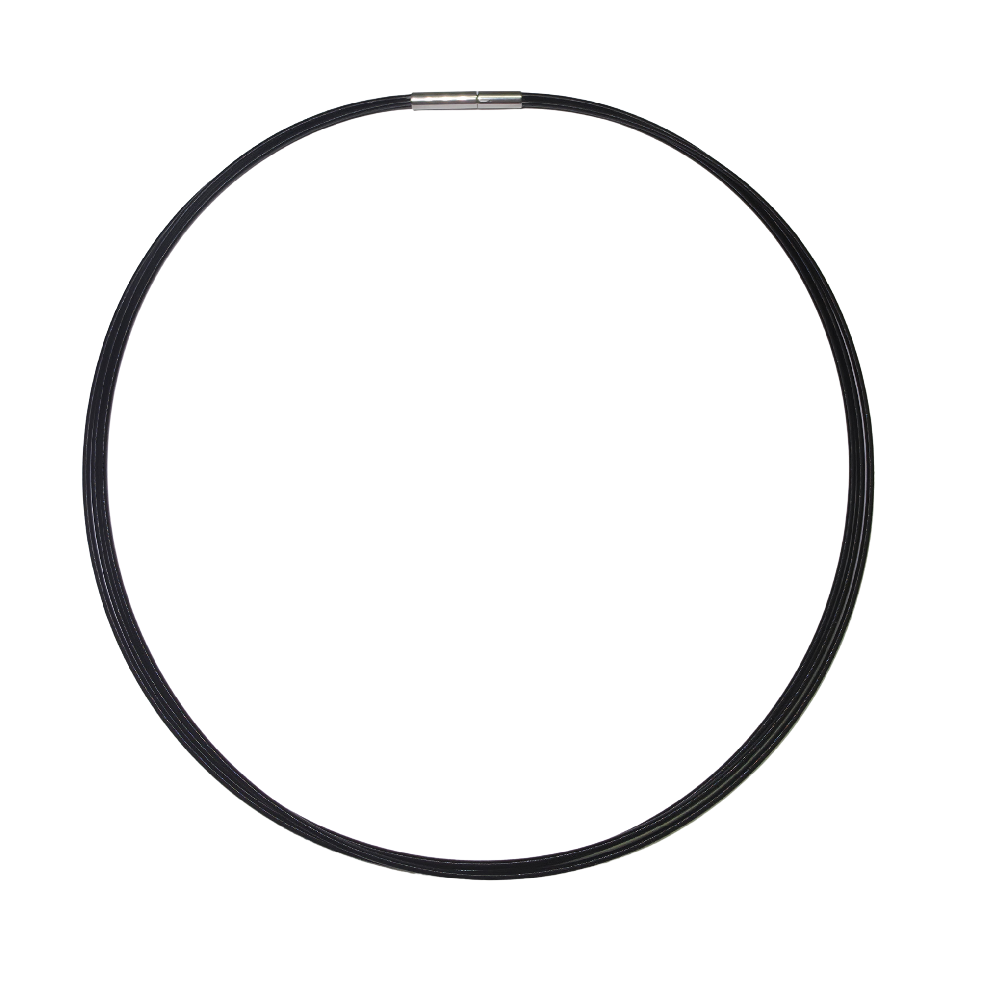 Draad collier van 3 draden , kleur zwart, lengte 45 cm.
