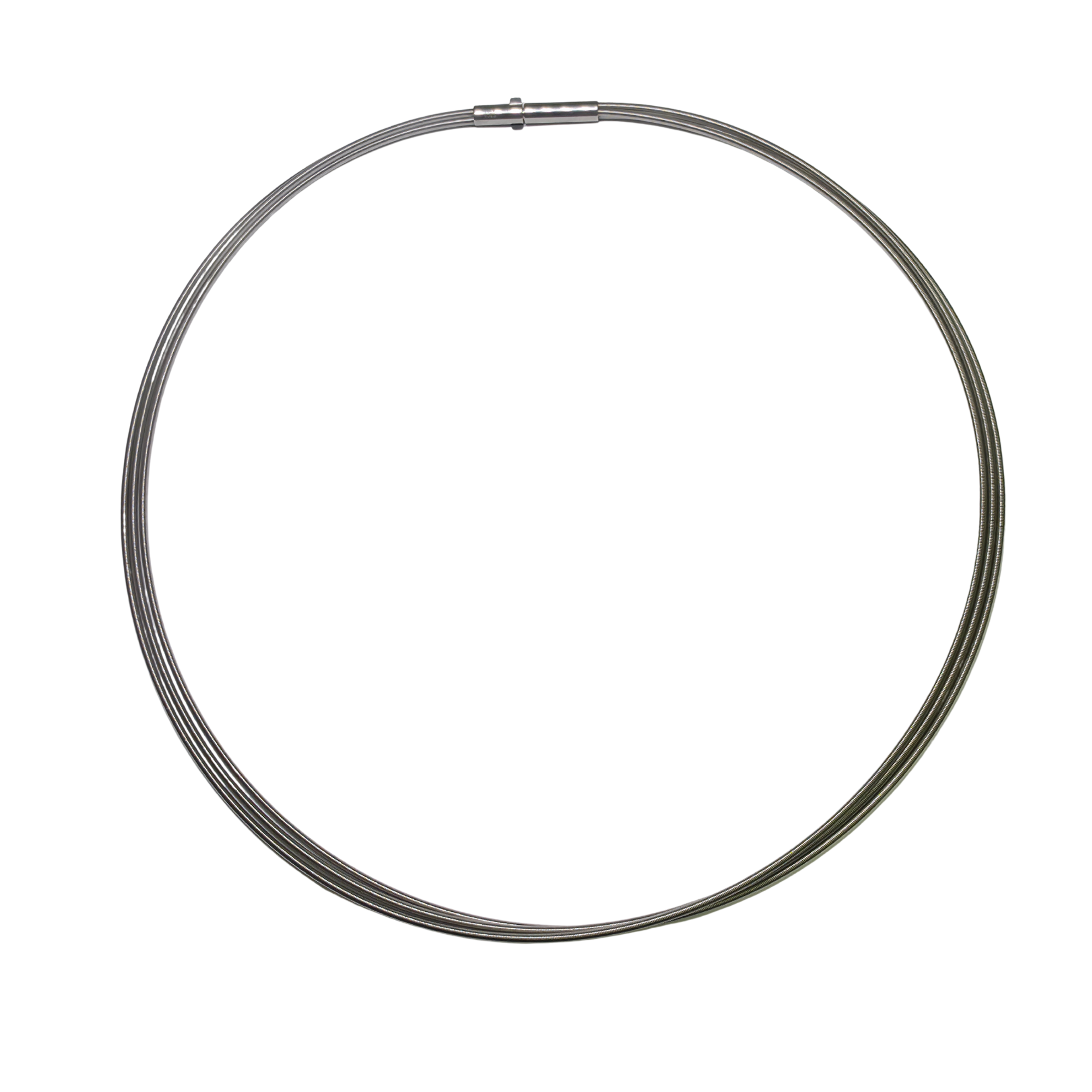Draad collier van 3 draden in staal met een lengte van 45 cm.