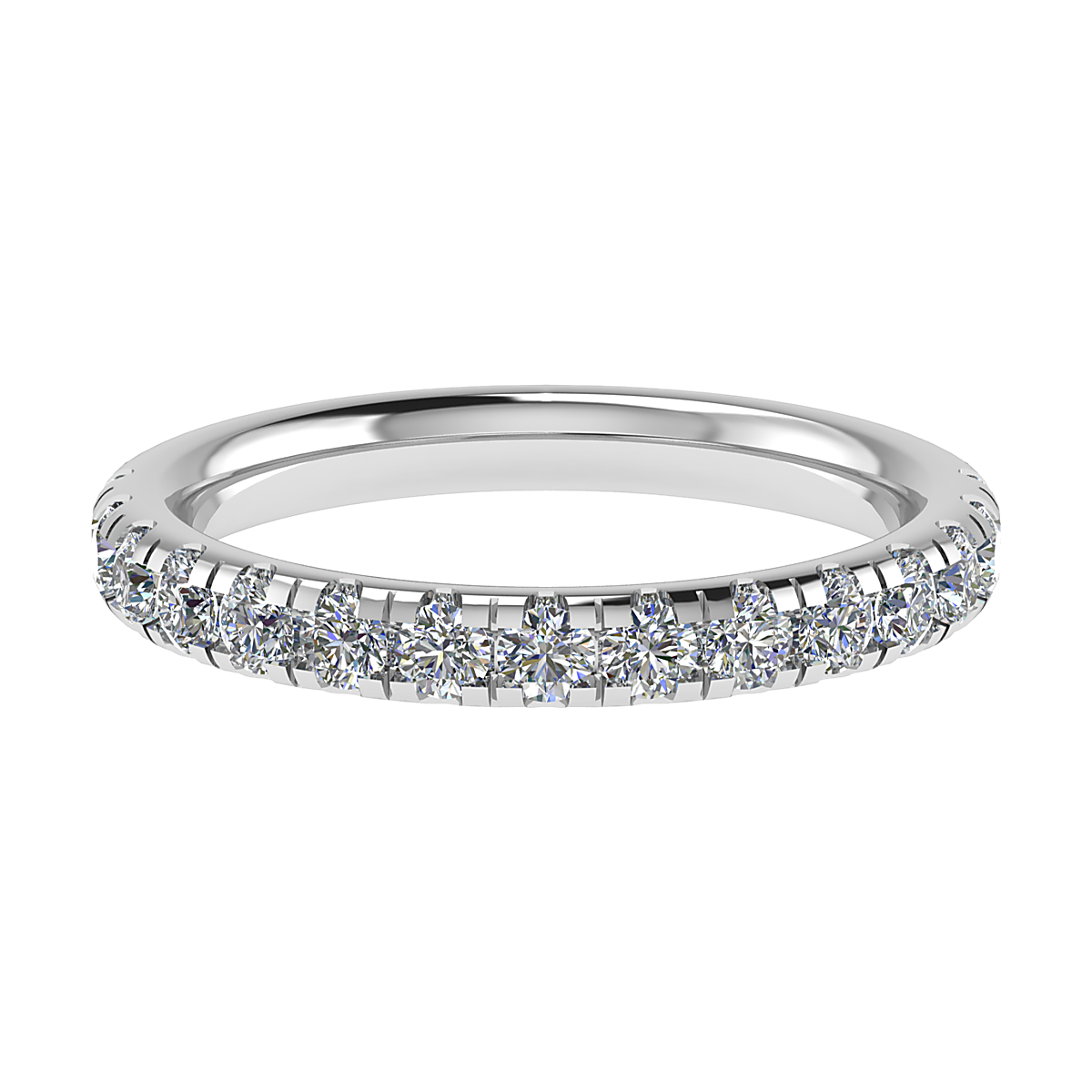 De 0,53 karaat eternity ring, modelnummer AB45932, is vervaardigd uit 14k witgoud en bezet met laboratoriumgroene diamanten van de beste kwaliteit (VS2-puurheid, G-kleur). Deze ring straalt elegantie uit en is ideaal voor dagelijks gebruik of speciale gelegenheden. Het subtiele maar luxueuze ontwerp maakt het een prachtige keuze om solo te dragen of te stapelen met andere ringen.