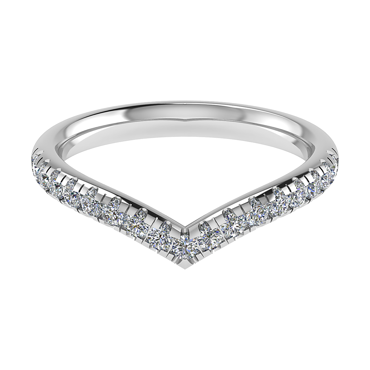 14k witgouden natuur diamanten ring met 0,22 caraat aan diamanten. 