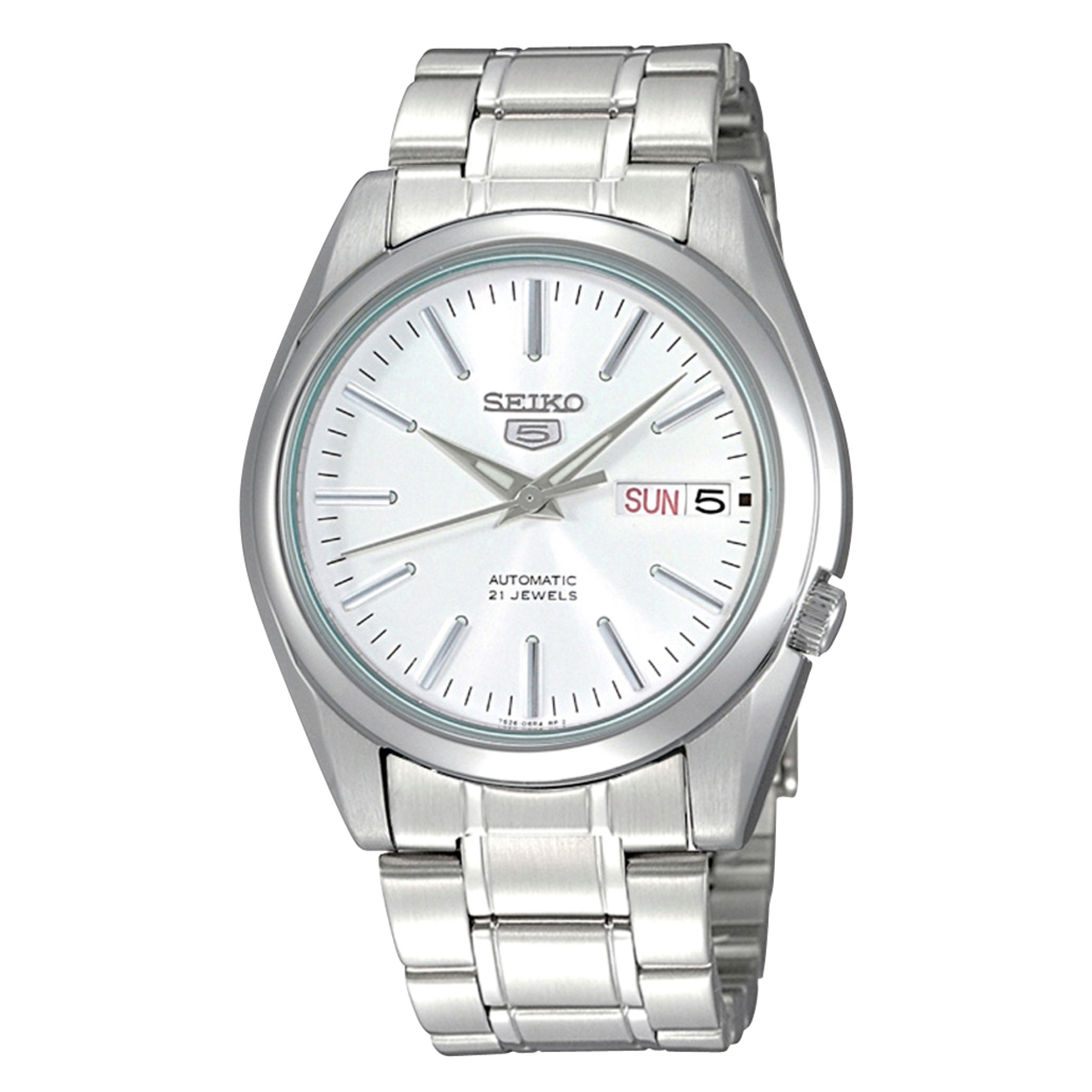 Dit is een herenhorloge van het merk Seiko. Het is een analoog horloge gemaakt van staal. De diameter van de kast is 38 mm.
De verdere specificaties van het horloge zijn als volgt:
Kastvorm: rond
Kastkleur: zilverkleurig
Kastmateriaal: staal
Sluiting: vouwsluiting met drukker
Wijzerplaatkleur: wit
Glassoort: hardlex mineraal glas
Techniek: automaat