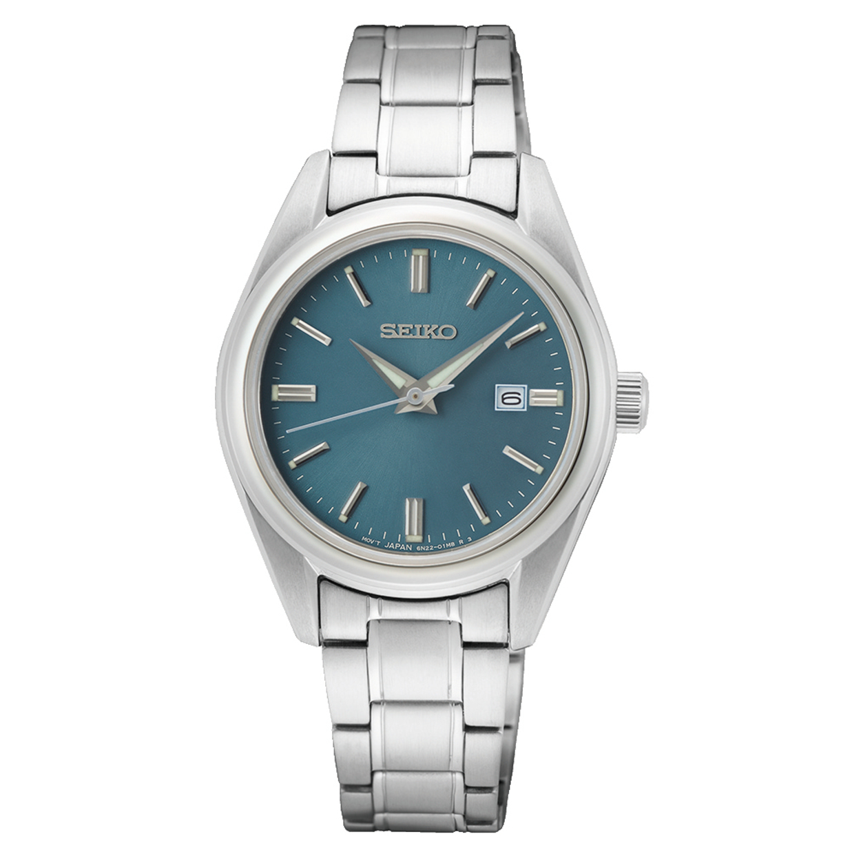 Dit is een dameshorloge van het merk Seiko. Het is een analoog horloge gemaakt van staal. De diameter van de kast is 29.8 mm en de kast is 8.8 mm dik.
De verdere specificaties van het horloge zijn als volgt:
Kastvorm: rond
Kastkleur: zilverkleurig
Kastmateriaal: staal
Bandbreedte: 14 mm
Bandlengte: 213.8 mm
Sluiting: vouwsluiting met drukker
Wijzerplaatkleur: blauw
Glassoort: saffier glas
Waterdichtheid: 10 ATM
Techniek: quartz