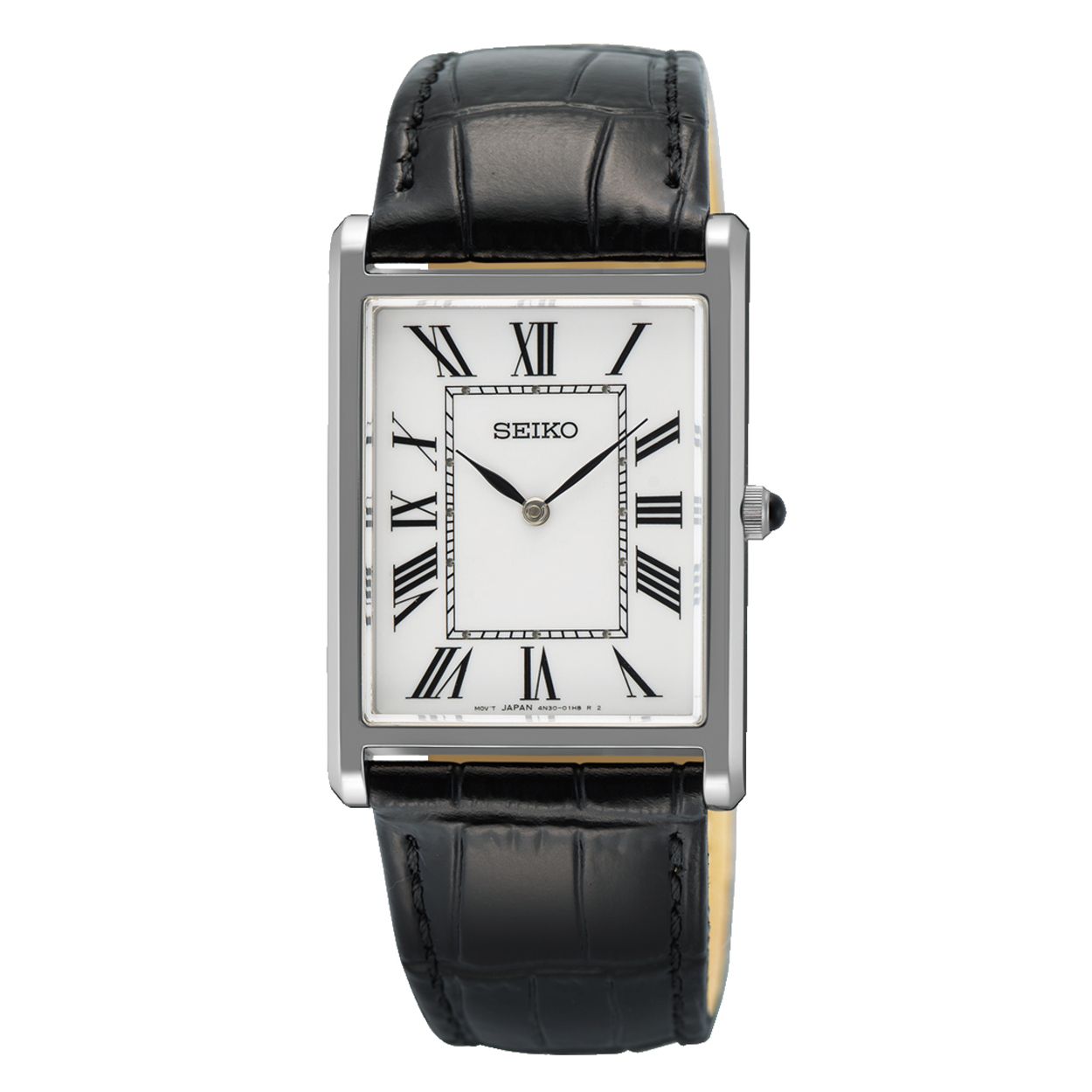 Dit is een herenhorloge van het merk Seiko. Het is een analoog horloge gemaakt van staal. De diameter van de kast is 27.2 mm en de kast is 6.4 mm dik.
De verdere specificaties van het horloge zijn als volgt:
Kastvorm: tonneau
Kastkleur: zilverkleurig
Kastmateriaal: staal
Bandbreedte: 18 mm
Bandlengte: 242.2 mm
Sluiting: gesp
Wijzerplaatkleur: wit
Glassoort: saffier glas
Waterdichtheid: 5 ATM
Techniek: quartz