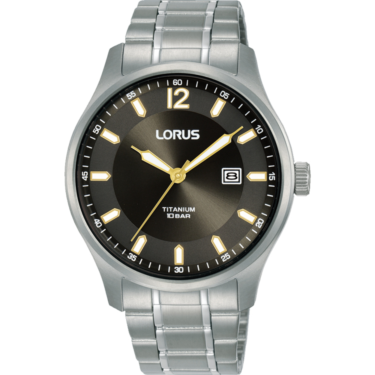 Dit is een herenhorloge van het merk Lorus. Het is een analoog horloge gemaakt van titanium. De diameter van de kast is 40 mm en de kast is 10.2 mm dik.
De verdere specificaties van het horloge zijn als volgt:
Kastvorm: rond
Kastkleur: zilverkleurig
Kastmateriaal: titanium
Bandbreedte: 20 mm
Bandlengte: 265 mm
Sluiting: vouwsluiting met drukker
Wijzerplaatkleur: grijs
Glassoort: hardlex mineraal glas
Waterdichtheid: 10 ATM
Techniek: quartz