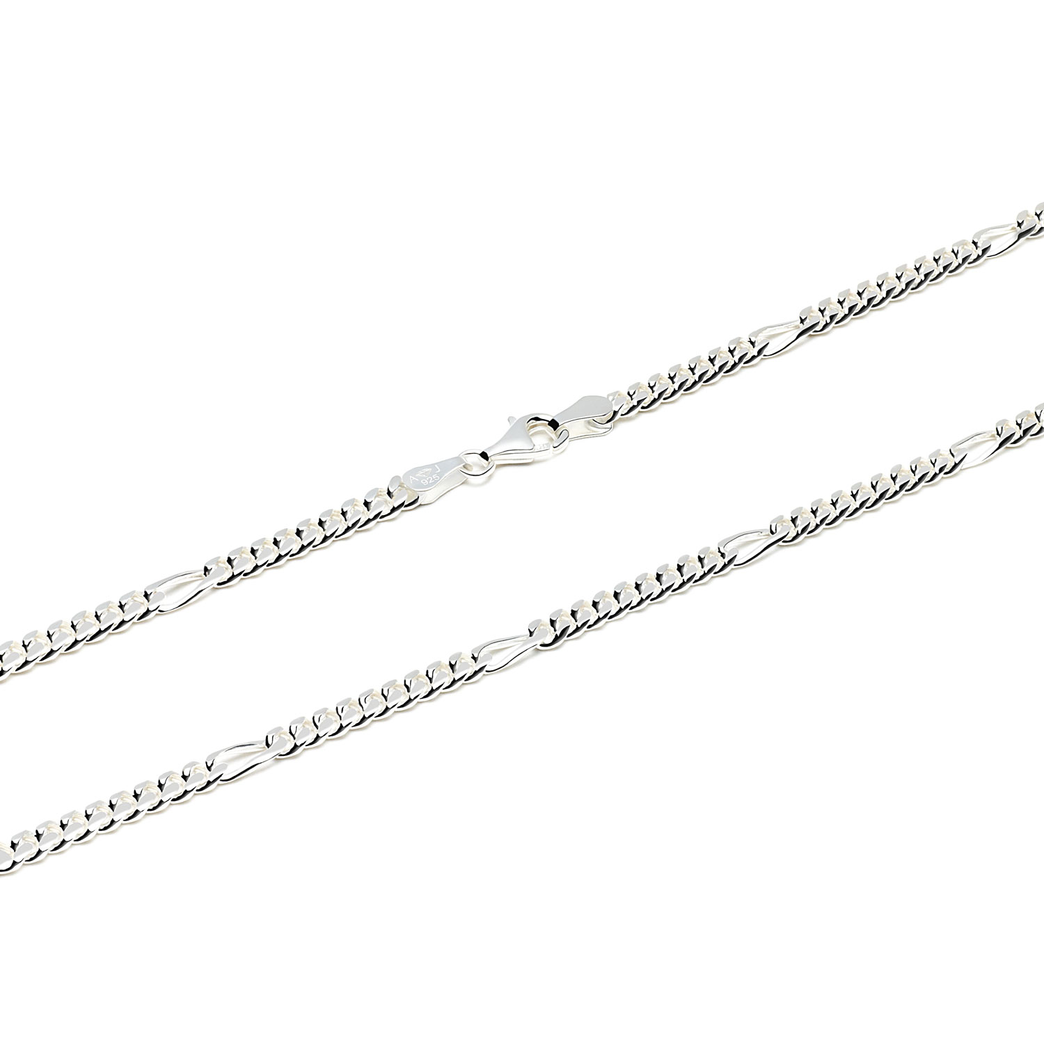 Huiscollectie - Zilveren figaro ketting 4mm 50cm - FK-4-50