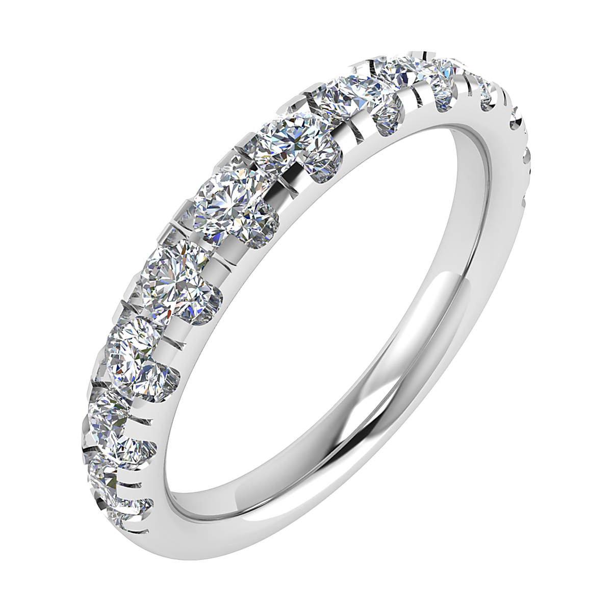 De 0,69 karaat eternity ring modelnummer AB45988 is een verfijnde witgouden ring van 14 karaat, versierd met schitterende laboratoriumdiamanten. Met een duidelijke kleur (G) en zuiverheid (VS2), straalt de ring elegantie uit. Het briljante slijpsel en glans verlenen een fonkelende uitstraling. Ideaal te dragen als een tijdloos statement of als verfijnde aanvulling op dagelijkse outfits.