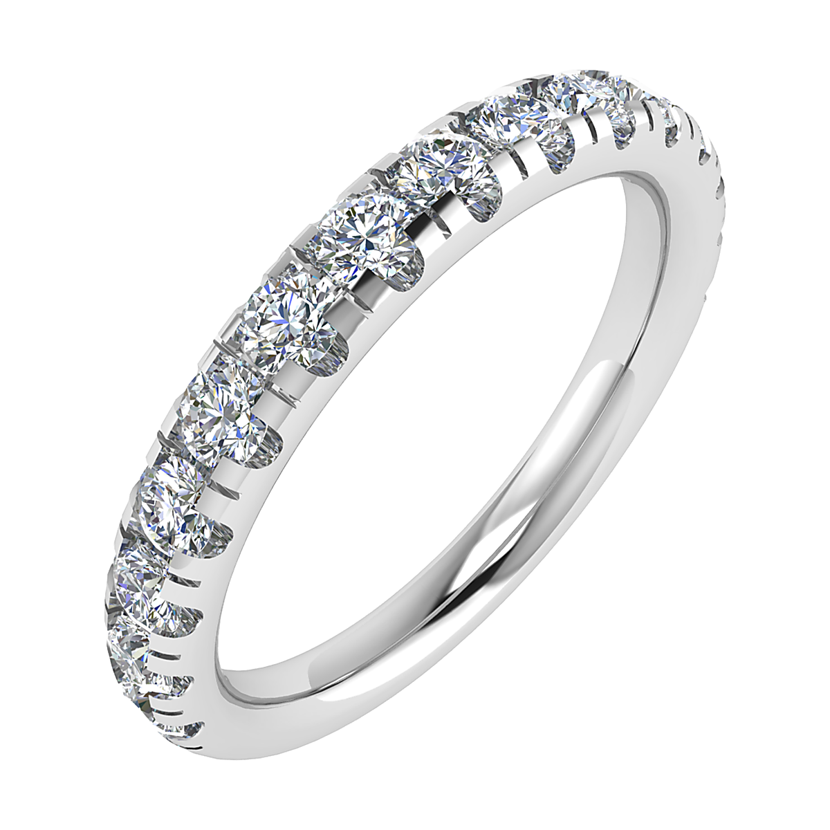 De prachtige 0,20 karaat eternity diamantenring in 14k witgoud, modelnummer AB45793, is een verbluffende sieradencategorie. Gemaakt van hoogwaardig witgoud en bezet met briljant geslepen labdiamanten van VS2 zuiverheid en G kleur, straalt deze ring elegantie uit. Perfect om alleen te dragen of te combineren met andere ringen voor een verfijnde look. Geschikt voor maat 54.