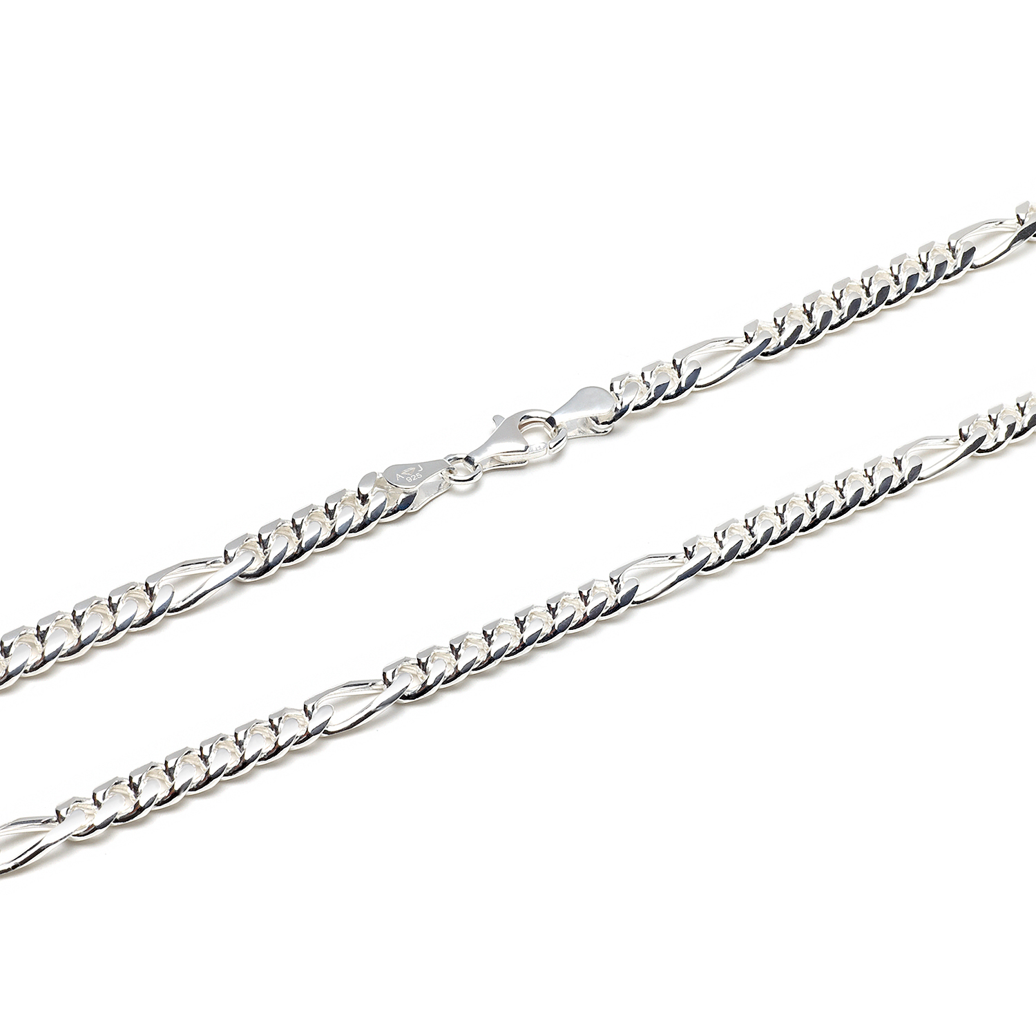 Huiscollectie - Zilveren figaro collier 6mm 55cm - FK-6-55