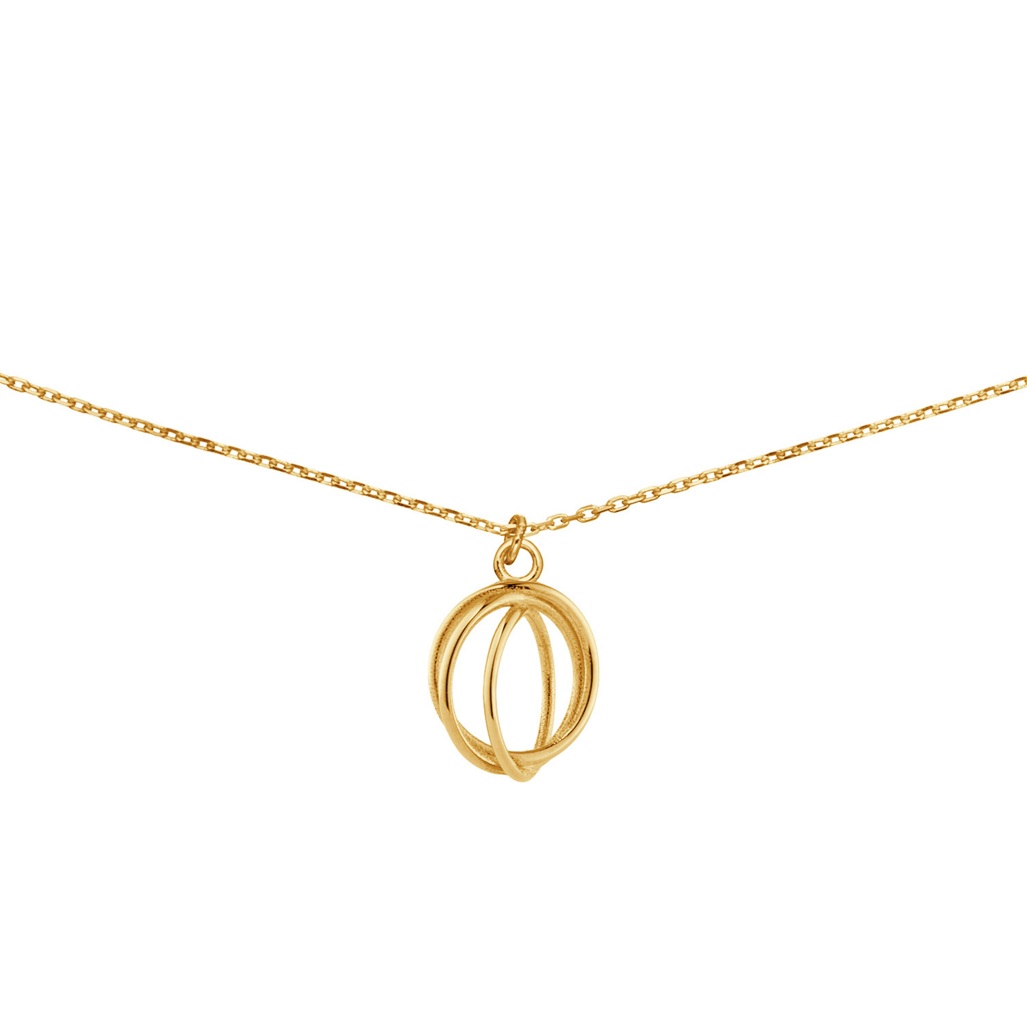 Dit is een collier van het merk Jackie. Het materiaal van de ketting is 14 karaat goud met een anker schakel. Er zit een ronde open bedel aan. De ketting is verstelbaar in de maat 40-42,5 en 45 cm. 