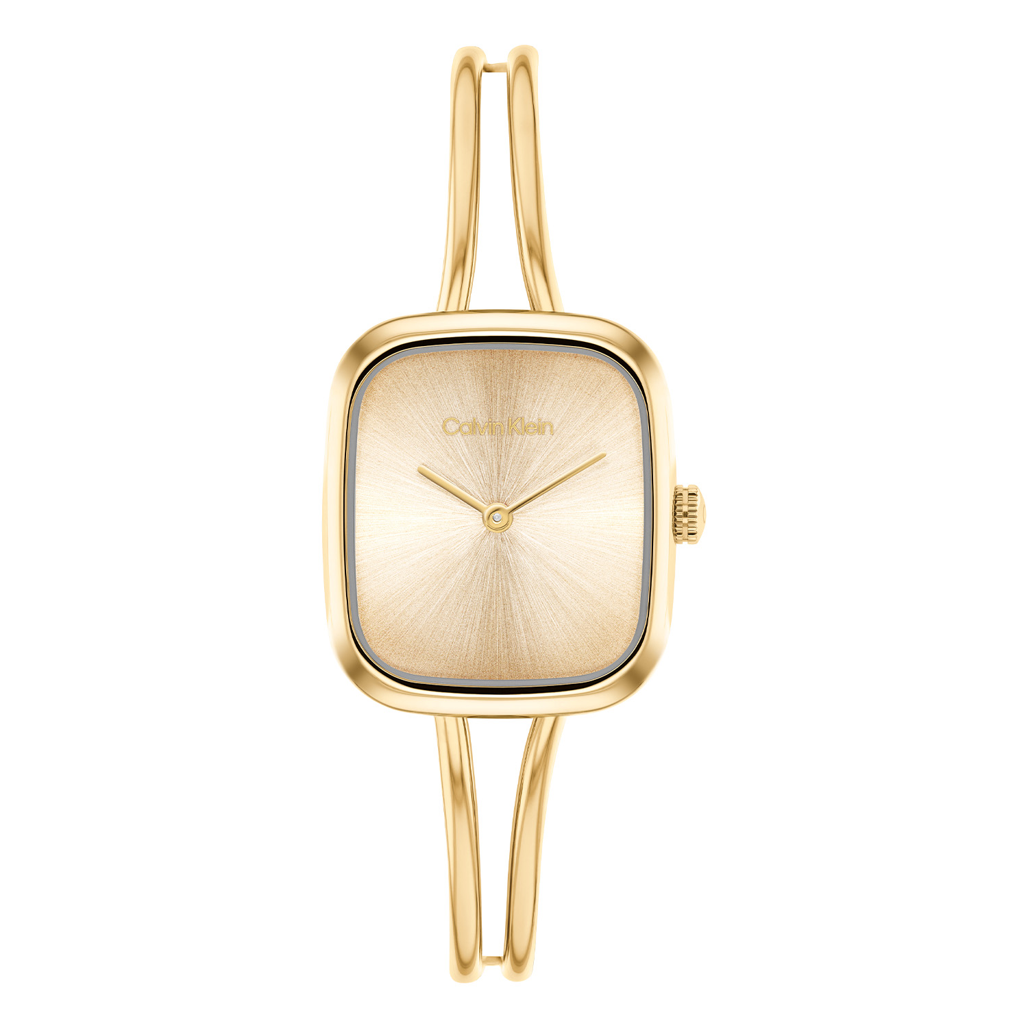 Calvin Klein CK25100132 Dames Horloge 24mm 
Dit Calvin Klein dameshorloge met nr CK25100132 heeft een sierlijk ontwerp. Het stalen goudkleurige horloge heeft een rechthoekig kastje met een slanke rand en een goudkleurige geborstelde sunray wijzerplaat met fijne wijzers en de merknaam. Vanuit de kast loopt een halve opengewerkte goudkleurige bangle die overgaat in fijne schakels en met een druksluiting. Het dameshorloge heeft een mineraalglas, een doorsnee van 24mm en is 3ATM.

OVER CALVIN KLEIN
Calvin Klein is een wereldwijd lifestylemerk dat gewaagde, vooruitstrevende idealen en een verleidelijke, vaak minimalistische, esthetiek nastreeft. Calvin Klein werd groot in de jaren 70 door haar mode- en merkjeans collecties. In de jaren 80 lanceerde Calvin Klein haar spraakmakende ondergoed dat uitdrukkelijk van logo ’s voorzien was. Vanwege het grote succes is het merk ook succesvol uitgerold in Accessoires, Parfums, Home, Brillen, Golf, Horloges en Sieraden.
Sinds de oprichting in 1968 door Calvin Klein, heeft het merk haar reputatie opgebouwd als leider in de Amerikaanse mode, dankzij een cleane esthetiek en innovatieve ontwerpen. Calvin Klein wil haar publiek verleiden en inspireren door middel van provocerende beelden en opvallende ontwerpen die prikkelen. 

SPECIFICATIES:
- Mineraalglas
- Stalen goudkleurige kast
- Goudkleurige wijzerplaat 
- Stalen goudkleurige band
- Rechte kastvorm, Ø 24mm
- 3ATM