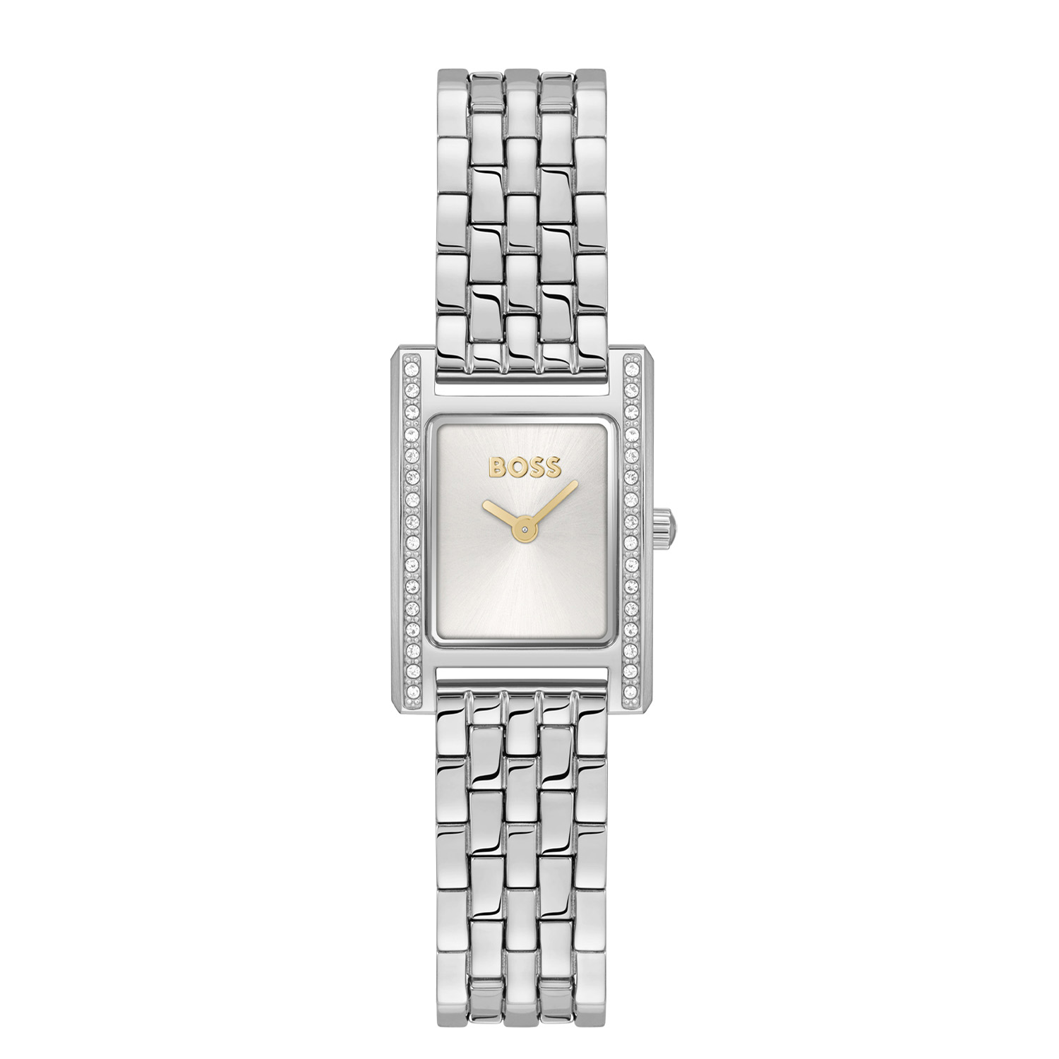 BOSS HB1502816 LUCY PRECIOUS Dameshorloge 18x26mm
Dit BOSS horloge uit de LUCY PRECIOUS serie met artikelnr: HB1502816 heeft een nette uitstraling. Geef jouw leven en style een boost met dit moderne en verfijnde strakke horloge. Een rechthoekig model met een feestelijke uitstraling door de kristallen, ontworpen om indruk te maken. Dit dameshorloge valt op door zijn stalen rechthoekige horlogekast met de zijranden bezet met kristallen, een zilverwitte sunray wijzerplaat met enkel de wijzers en het BOSS logo. Aan de kast zit een stalen schakelband met een vouwsluiting. Het horloge heeft een afmeting van 18x26mm met een mineraalglas en is 3ATM. 

HET MERK:
HUGO BOSS is afgestemd op levensstijlen waar het gaat om kwaliteit en precisie. Het wereldwijde fashionlabel is verdeeld in twee merken: BOSS en HUGO. Het merk BOSS biedt geavanceerde, moderne horloges gericht op kwaliteit en design om een onberispelijke look te creëren – of het nu zakelijk, casual of sportief is. De horloge collectie van BOSS is perfect afgestemd op levensstijlen waar het gaat om kwaliteit en precisie. BOSS is op maat gemaakt in een onberispelijke stijl.

Blijf stijlvol bij de tijd. Voor de BOSS-vrouw is stijl het handelsmerk en draait alles om
details. Breng uw look naar een hoger niveau met onze nieuwe en kenmerkende horlogecollectie.

SPECIFICATIES:
- Mineraalglas
- Rechthoekige kastvorm, 18x26mm
- Stalen horlogekast
- Zilverwitte wijzerplaat
- Stalen schakelband
- Kristal
- 3ATM