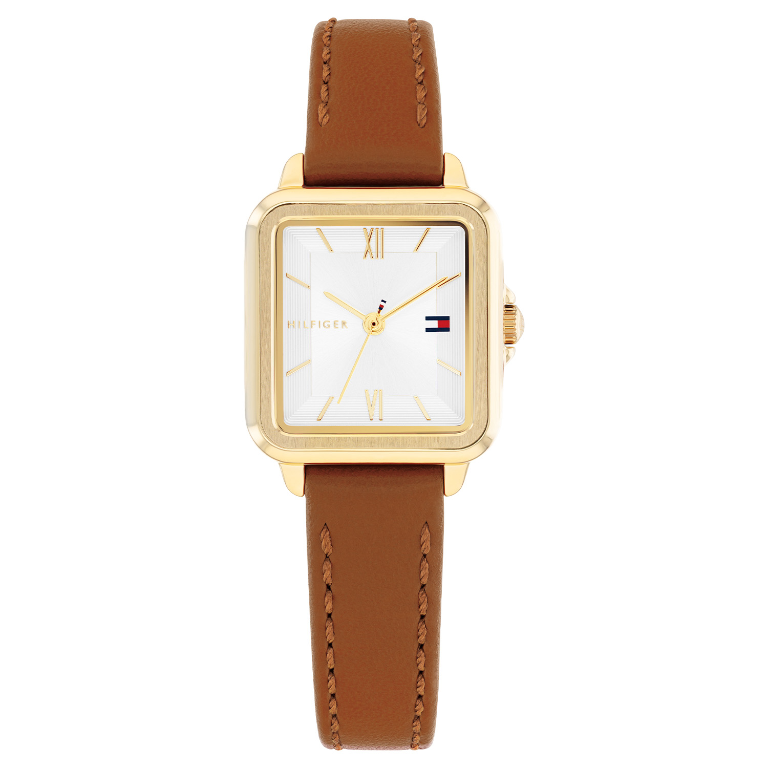 Tommy Hilfiger TH1782859 Horloge Dames Staal Goudkleurig 24x22,5mm
Dit specifieke horloge van Tommy Hilfiger uit de Mia serie met artikelnr: TH1782859 is een chique casual dameshorloge die niet in je collectie mag ontbreken. Het stalen dameshorloge heeft een rechte goudkleurige kast met een zilverwitte bewerkte sunray wijzerplaat met fijne wijzers en het Tommy logo. De Romeinse 12 en 6 vallen extra op naast de fijne uurstreepjes. Aan de kast zit een bruine lerenband met een gespsluiting. Het horloge heeft een mineraalglas, een afmeting van 24x22,5mm en is 3ATM.  

Het merk:
Sinds de lancering van het merk in 1985 is Tommy Hilfiger wereldwijd bekend geworden als pionier van de klassieke Amerikaanse coole stijl. Geïnspireerd door de iconische popcultuur en het Amerikaanse erfgoed. De dames en herencollectie van dit seizoen bestaan uit minimalistische silhouetten en rustieke lederen details. De herenhorlogecollectie biedt iconische uurwerken met roestvrijstalen, lederen en siliconen banden.

Specificaties:
- Mineraalglas
- Rechte kast 24x22,5mm
- Goudkleurige kast
- Zilverwitte wijzerplaat
- Bruine lerenband
- 3ATM