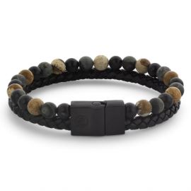 Deze Full Metal armband van Rebel and Rose is een combinatie armband van leer en beads die samenkomen in een 12 mm brede edelstalen sluiting. De kralen zijn 6mm en de leren band is 5mm breed. De unieke (PSR*) sluiting bestaat uit twee delen die perfect in elkaar vallen, zonder dat daar hulpmiddelen als magneten voor nodig zijn. 