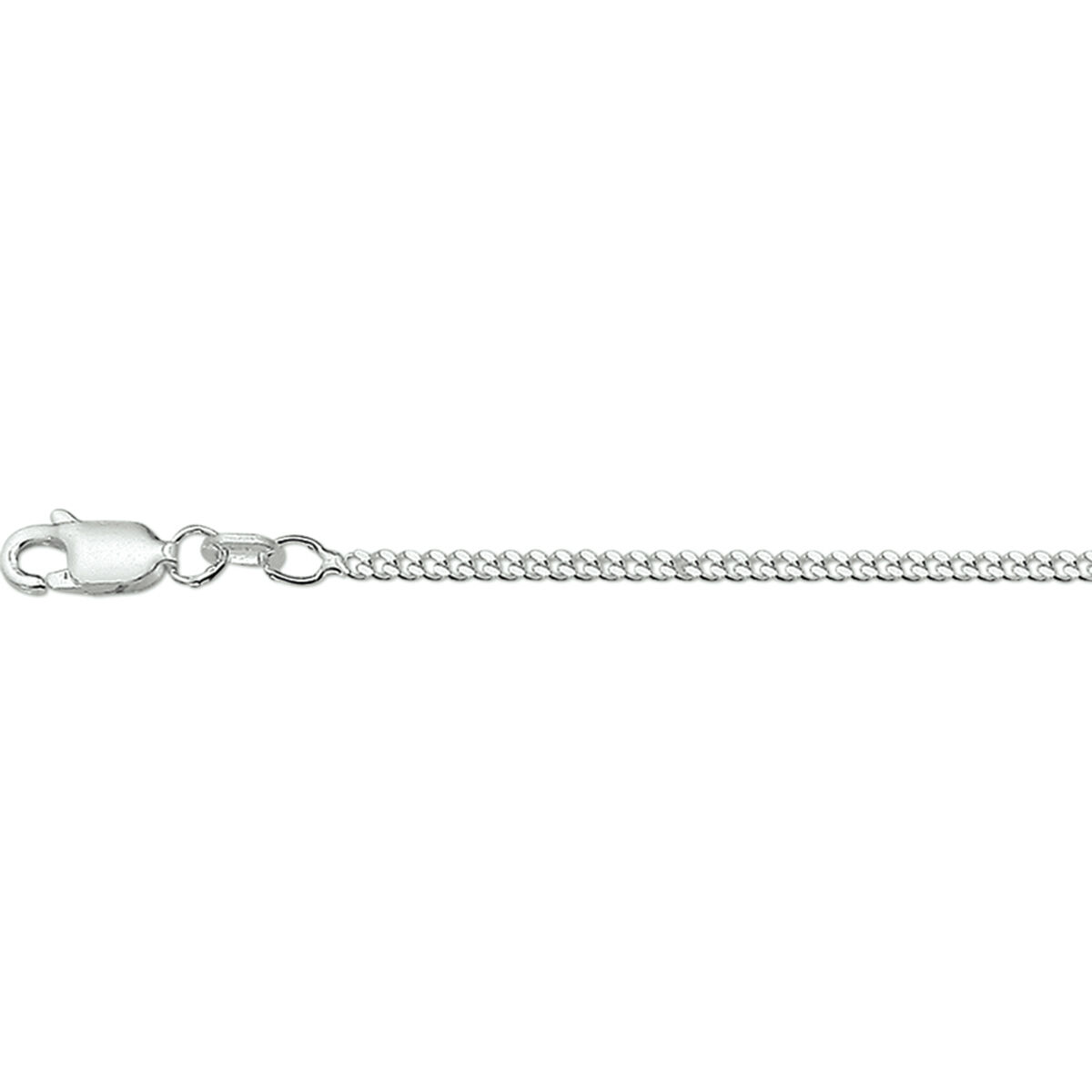Zilver Gerhodineerd Gourmet Schakel Collier 60 cm 