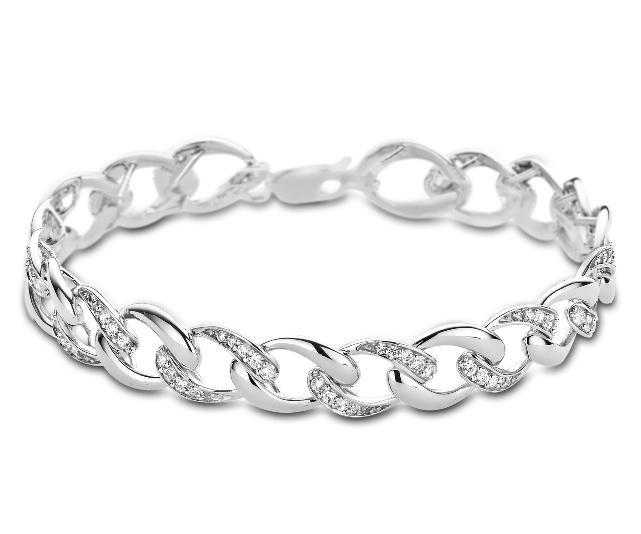 Rosa di Luca 623.245.185 Armband Gourmet Schakel met Zirkonia