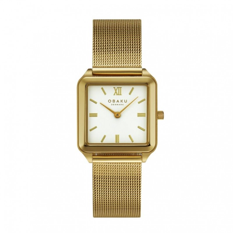 De Obaku Dames Horloge model V309LXGWMG biedt een stijlvolle gouden uitstraling met een roestvrijstalen kast en Milanese band. Uitgerust met een quartz binnenwerk, analoge weergave en saffierglas, straalt hij elegantie uit. Perfect te dragen bij zowel formele als alledaagse gelegenheden voor een verfijnde uitstraling.