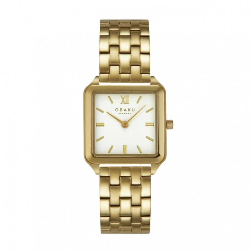 Obaku dames horloge V309LXGWSG is een elegant polshorloge met een goudkleurige metalen en vierkante kast. De subtiele grootte maakt het perfect voor dagelijks gebruik of speciale gelegenheden. Het beste te dragen met formele kleding of als een verfijnde accessoire bij casual outfits. Een stijlvol statement voor elke gelegenheid.