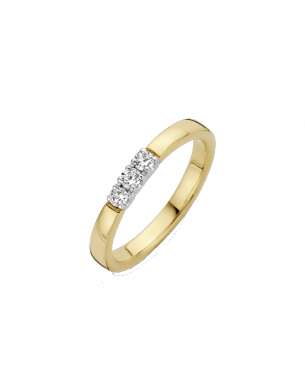Gouden memoire ring met diamant 
