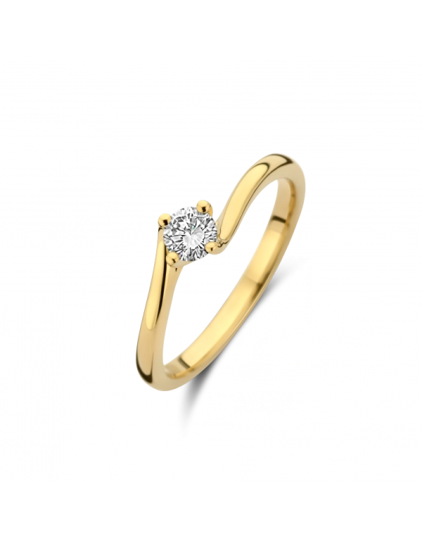 Gouden dames ring met diamant 