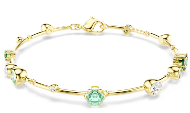 Constella armband Verschillende slijpvormen, Groen, Goudkleurige toplaag