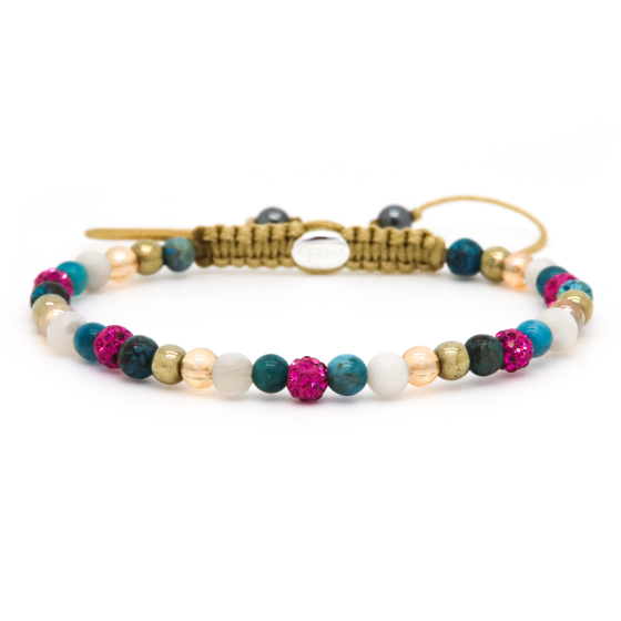 Karma armband, Spiral Emilia XXS (fuchsia crystal)