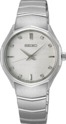 Seiko Quartz dames pols horloge model SUR615P1 staal met stalen band. Saffierglas. 5 ATM waterdicht.