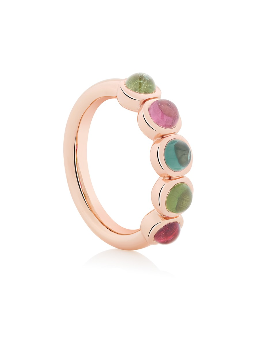 BRON  Confetti ring met Toermalijn in 18 krt rose goud