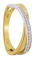 14krt geelgouden ring banden, 0.08ct