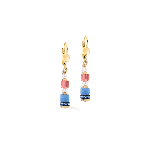Coeur de Lion oorhangers multicolor doublé met pareltjes