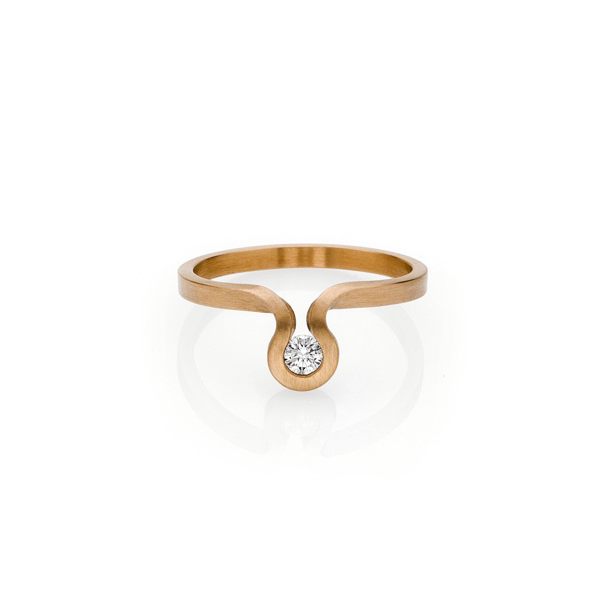 18kt gouden ring met 0.10ct diamant TW/si