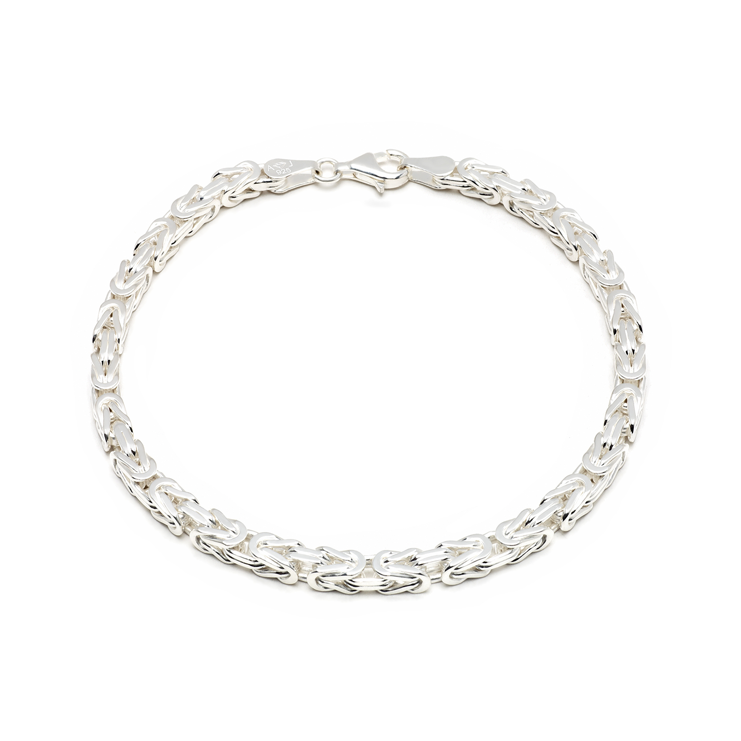 Huiscollectie - Zilveren konings armband 4mm, 20.5cm - KA-4-205
