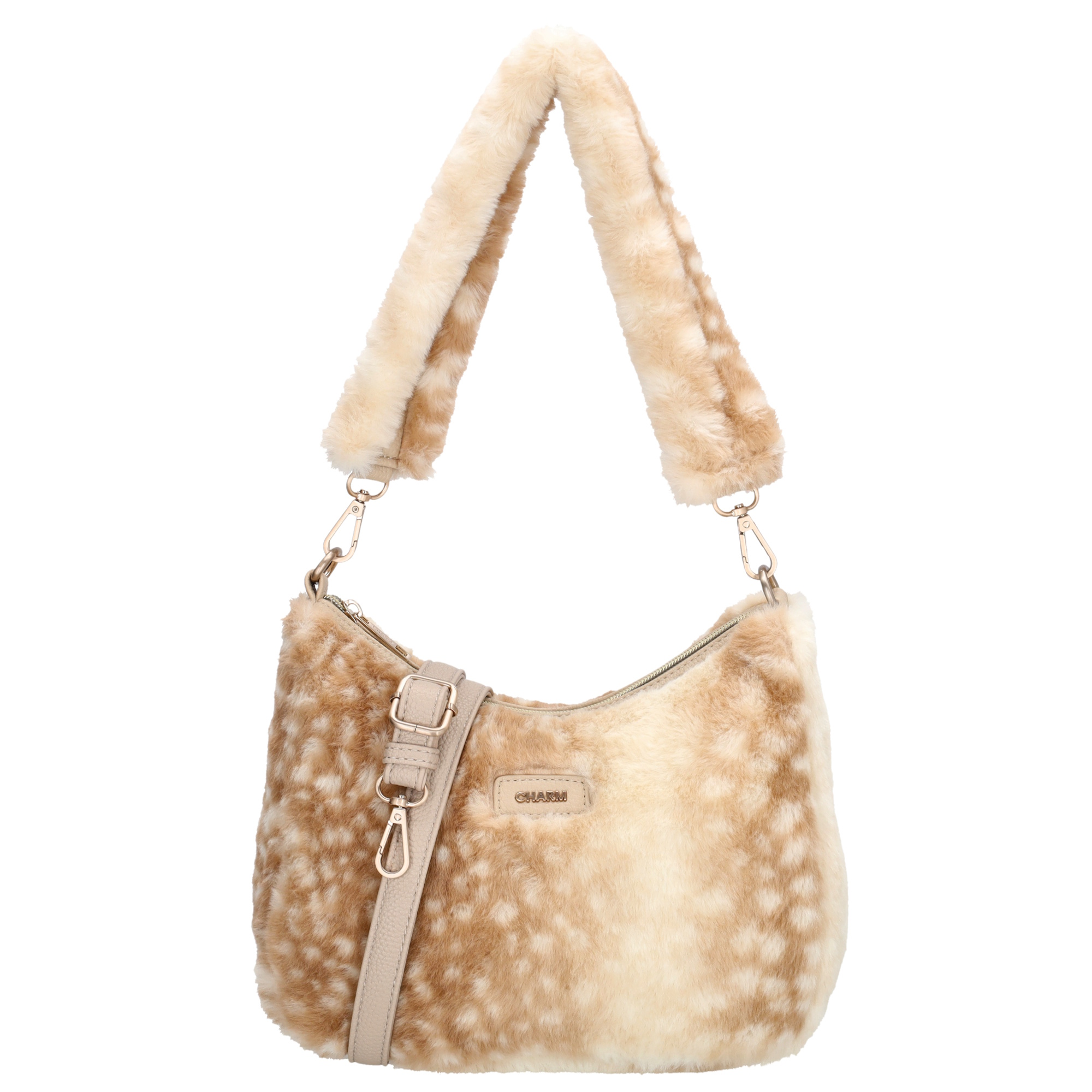 De Charm London Alaska crossbodytas is een trendy tas van zacht bontmateriaal, perfect voor een stijlvolle en warme look. De tas sluit met een rits en heeft aan de binnenkant twee insteekvakken en een ritsvak om je essentials overzichtelijk op te bergen. De tas wordt geleverd met twee afneembare schouderbanden: een korte band van bont voor een chique uitstraling en een lange, verstelbare band van kunstleer voor comfortabel crossbody gebruik.


Kenmerken:
• Gemaakt van zacht bontmateriaal
• Afsluitbaar met ritssluiting
• Binnenin: twee insteekvakken en een ritsvak
• Twee afneembare schouderbanden:
 – Korte bontband
 – Lange, verstelbare kunstleren band