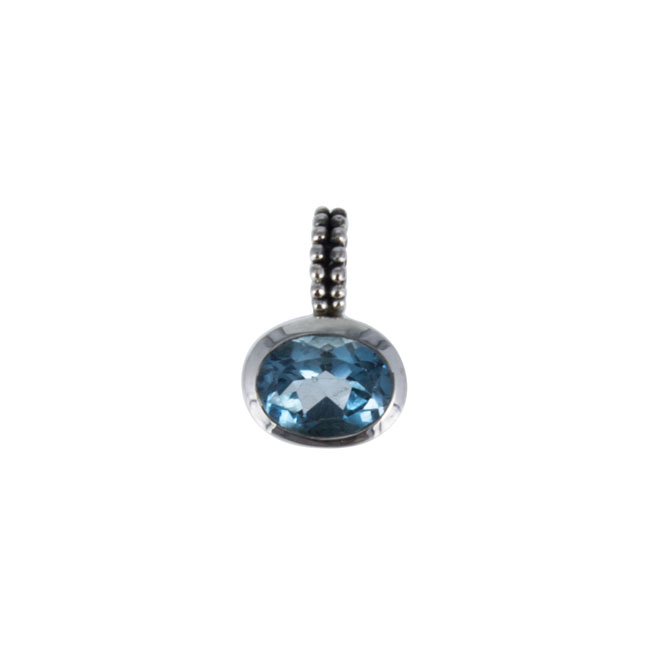zilveren hanger met ovale london blue topaas steen