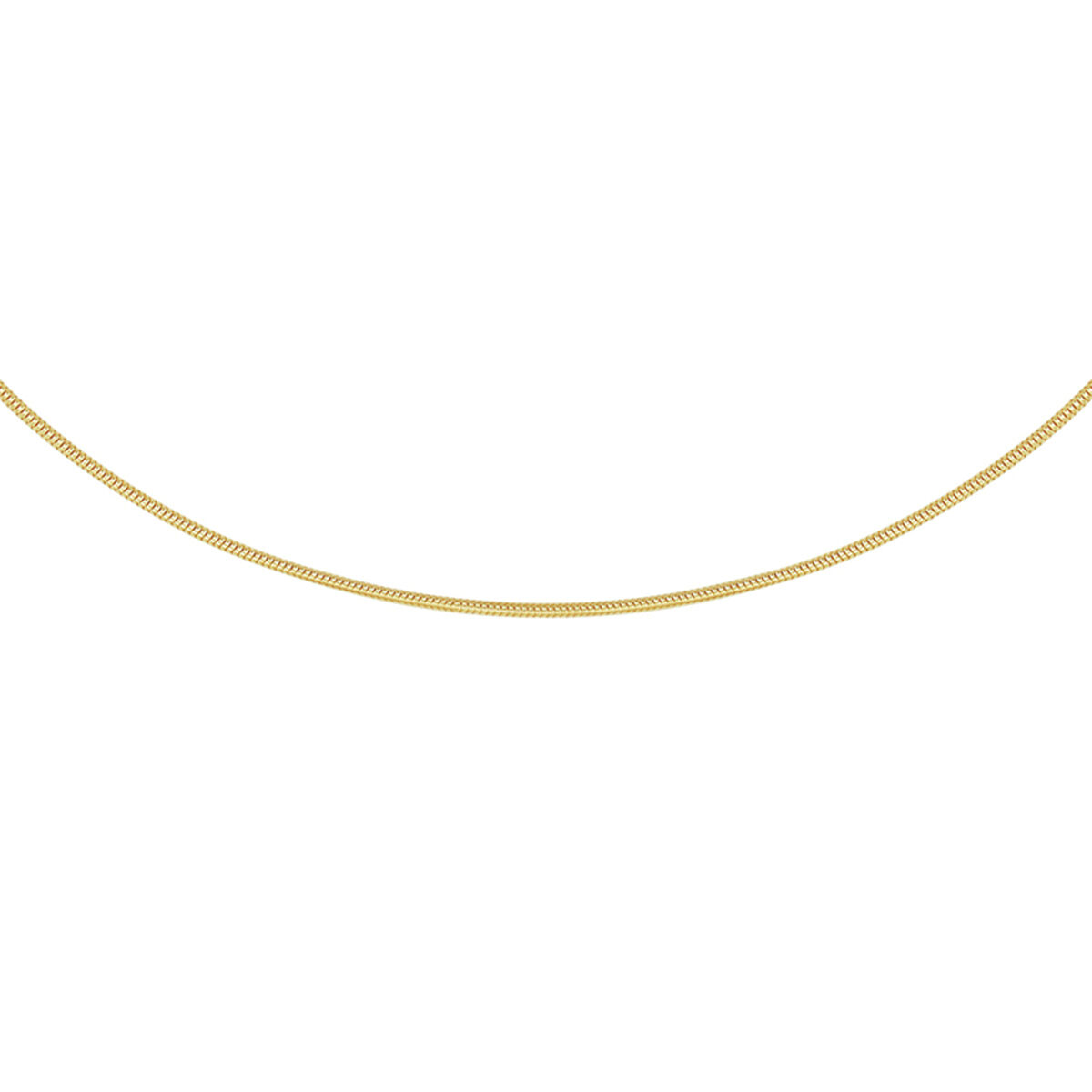 Slangen collier rond 45 cm geelgoud 1,6 mm