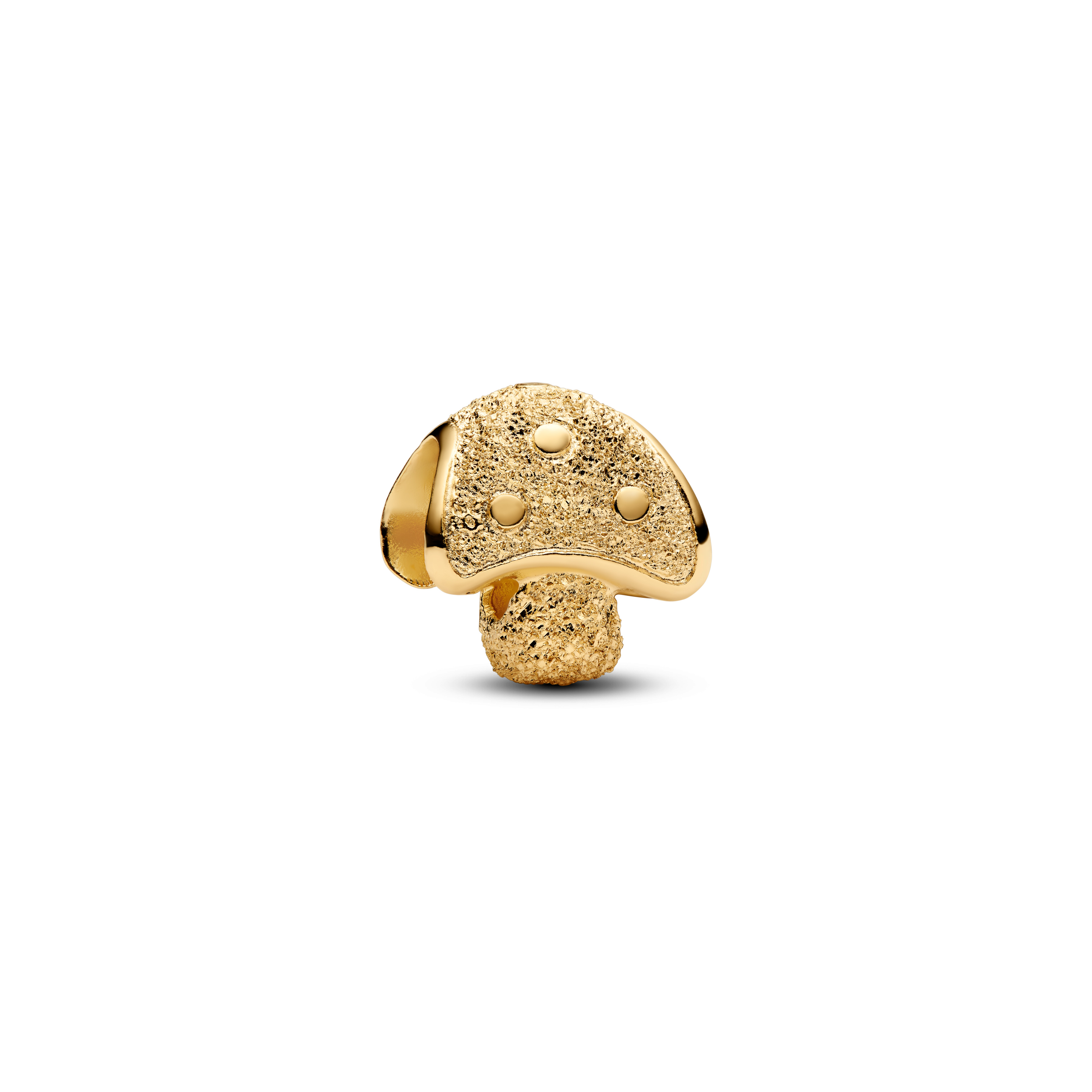 764048C00 Textured mushroom 14k gold-plated mini charm