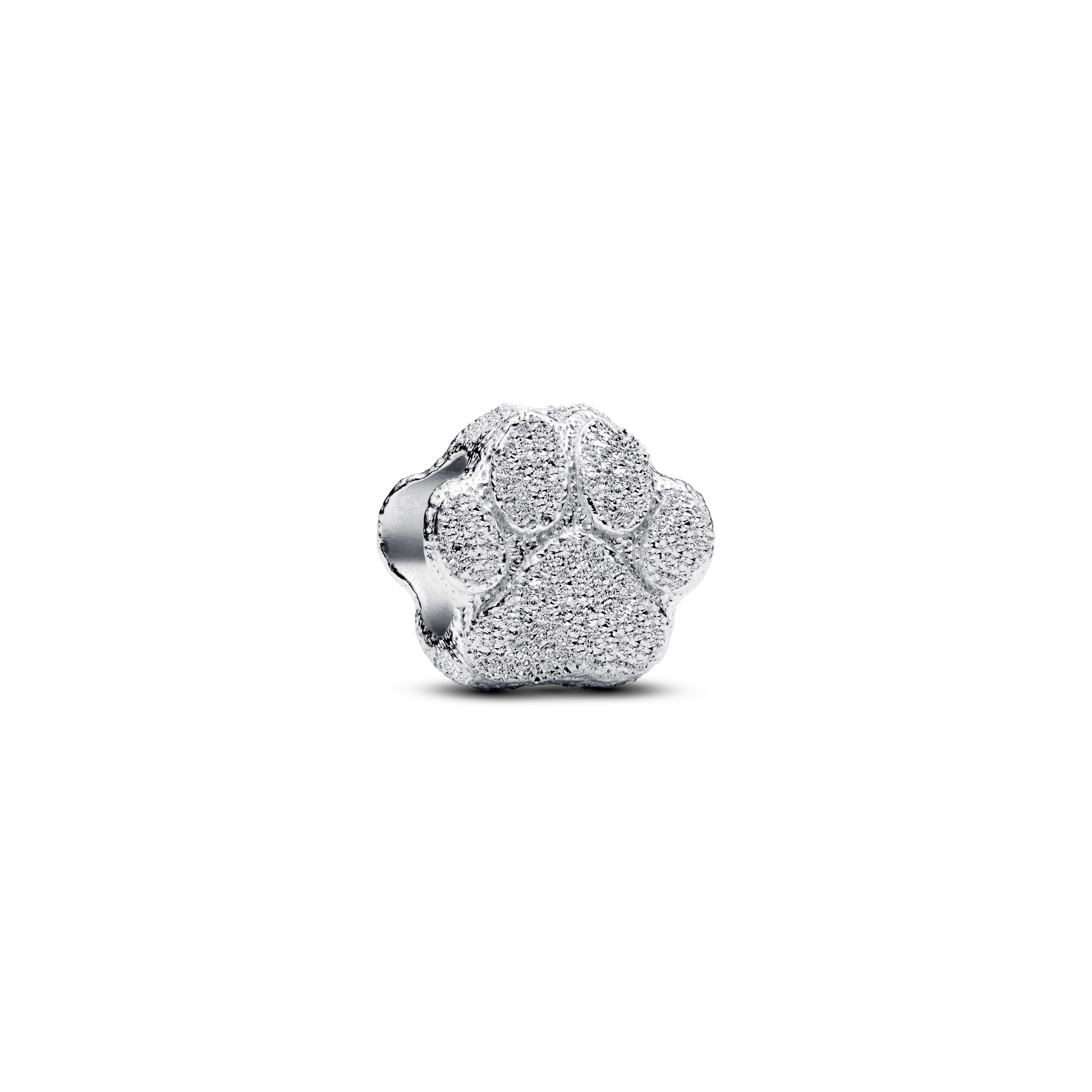 Textured paw sterling silver mini charm