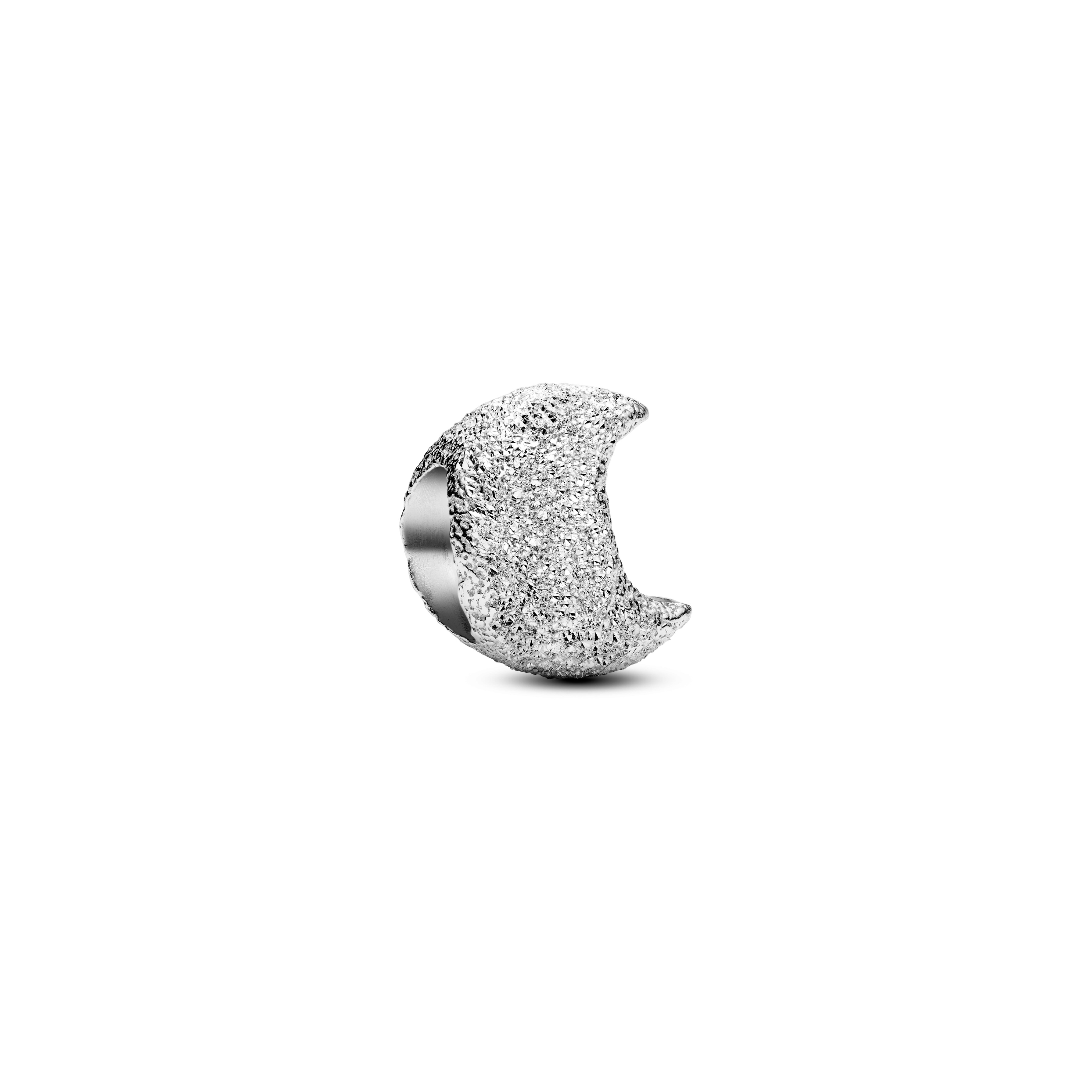 794054C00 Textured moon sterling silver mini charm