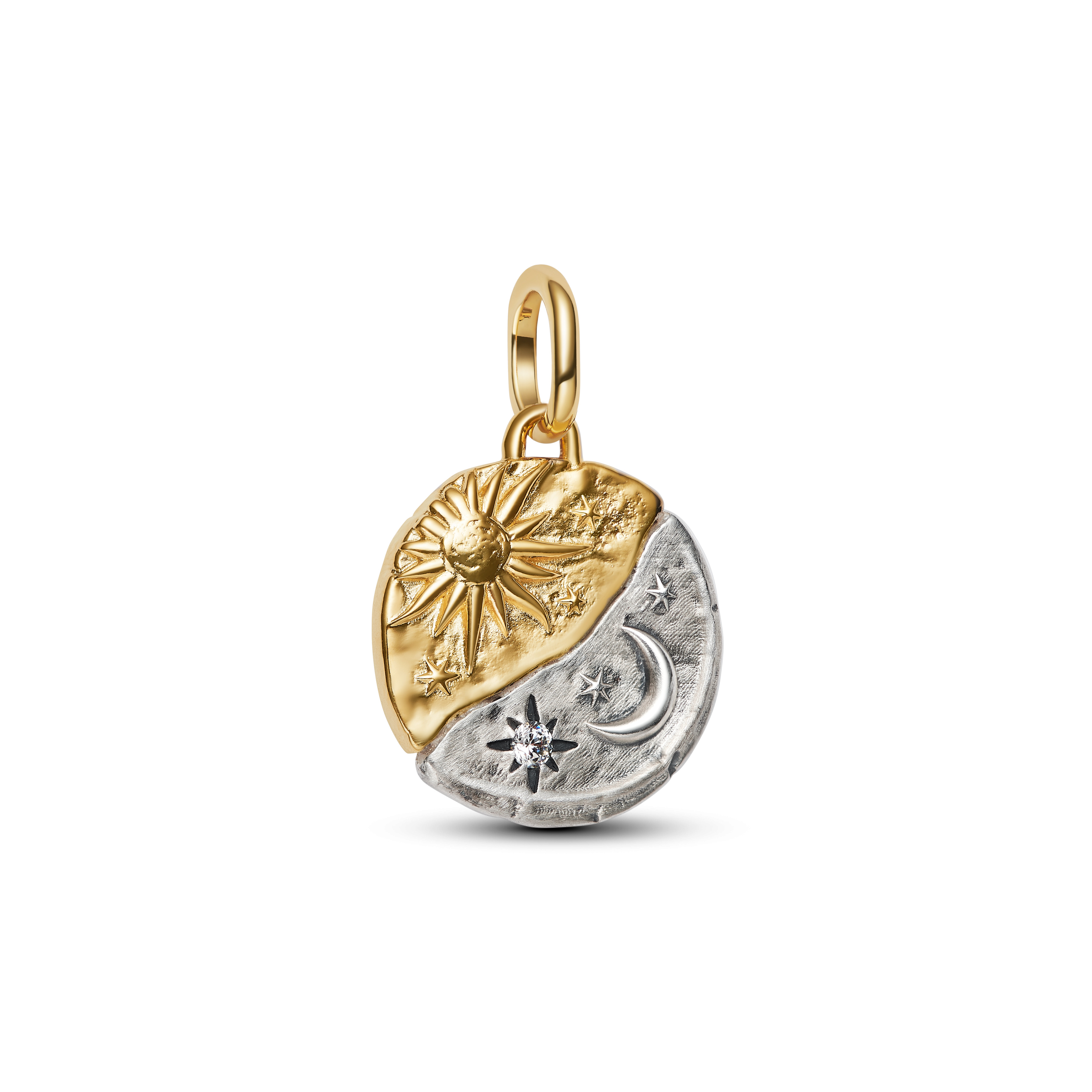 zon maan gold plated medaillon
