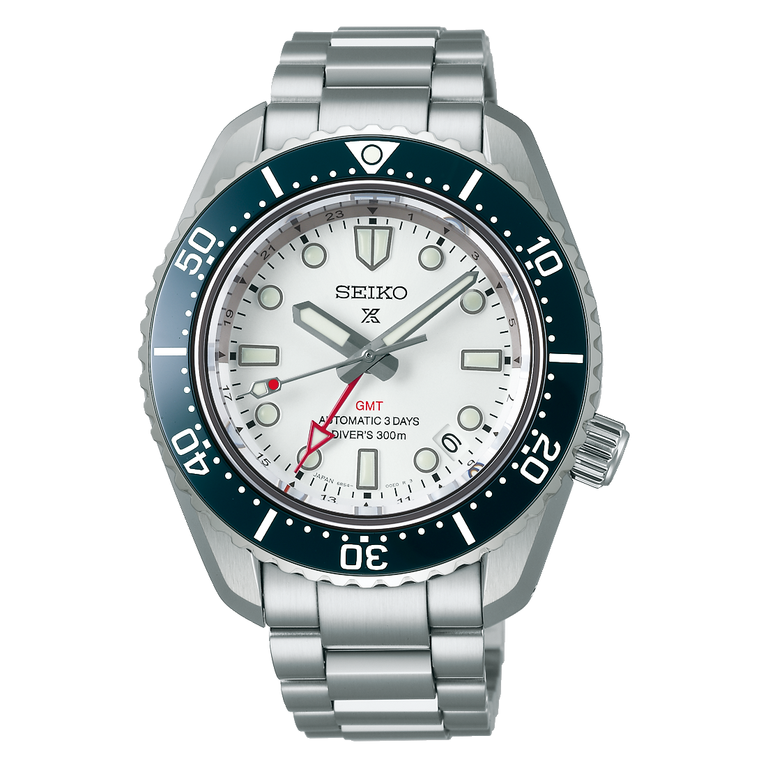 Dit is een herenhorloge van het merk Seiko. Het is een analoog horloge gemaakt van staal. De diameter van de kast is 42 mm en de kast is 13.3 mm dik.
De verdere specificaties van het horloge zijn als volgt:
Kastvorm: rond
Kastkleur: zilverkleurig
Kastmateriaal: staal
Bandbreedte: 18 mm
Bandlengte: 252 mm
Sluiting: vouwsluiting met veiligheidsklepje en drukker
Wijzerplaatkleur: wit
Glassoort: saffier glas
Waterdichtheid: 30 ATM
Techniek: automaat