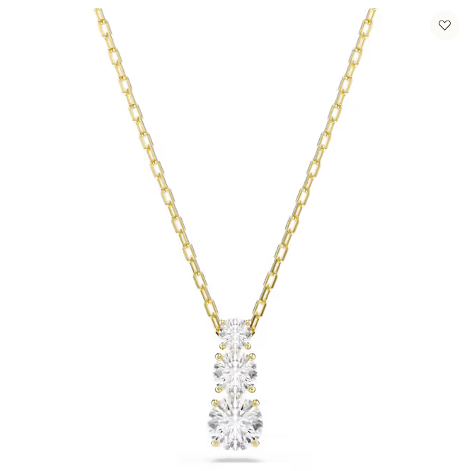 Ge&iuml;nspireerd door het concept van eeuwige liefde is deze romantische hanger tijdloos elegant. Het trio van heldere Swarovski Zirkonia hangt majestueus aan een ketting met goudkleurige toplaag, wat zorgt voor een sieraad vol emotie. Het is het perfecte cadeau voor een geliefde en kan worden gedragen met bijpassende oorstekers of een ring.