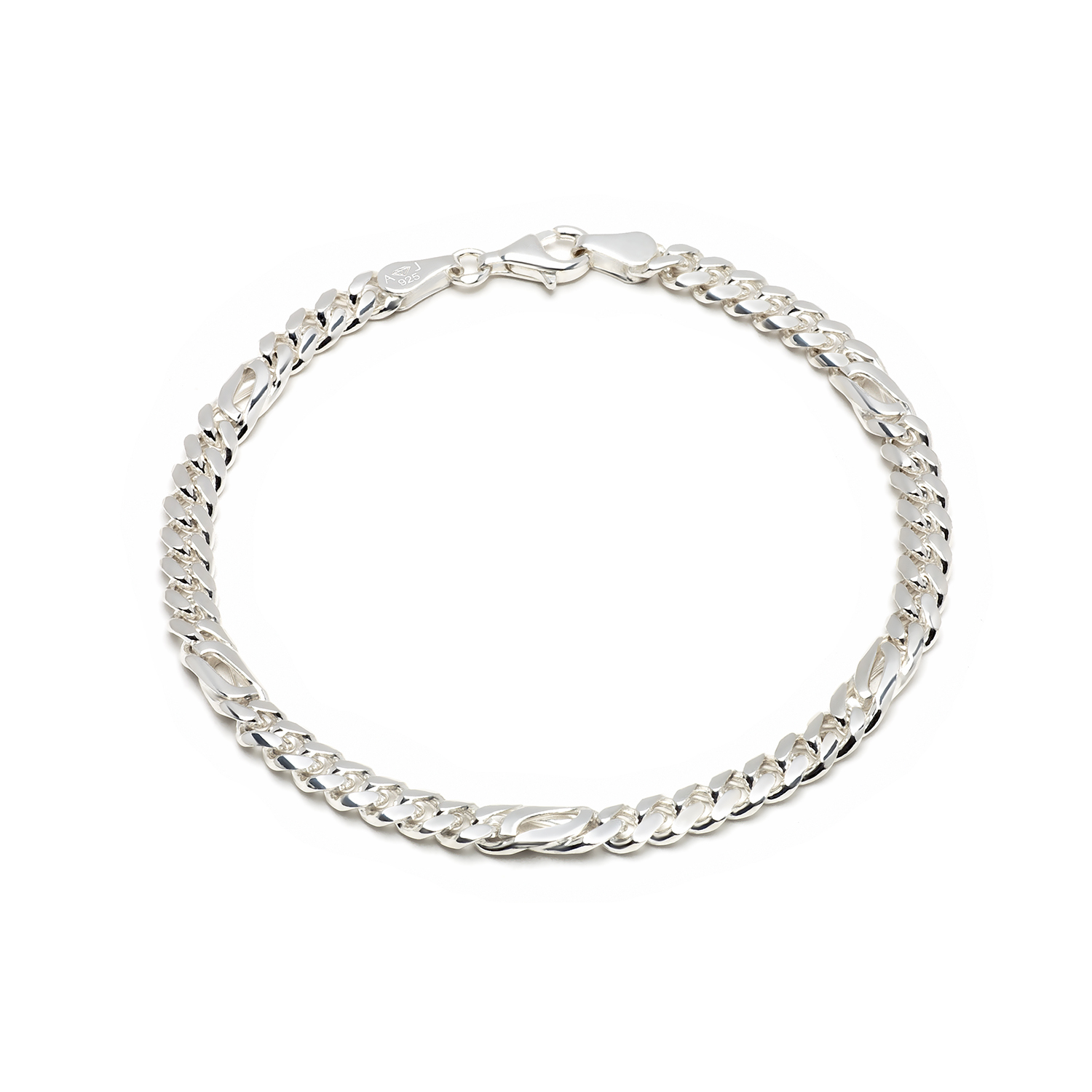 Huiscollectie - Zilveren patrijsoog armband 5mm, 19cm - POA-5-19