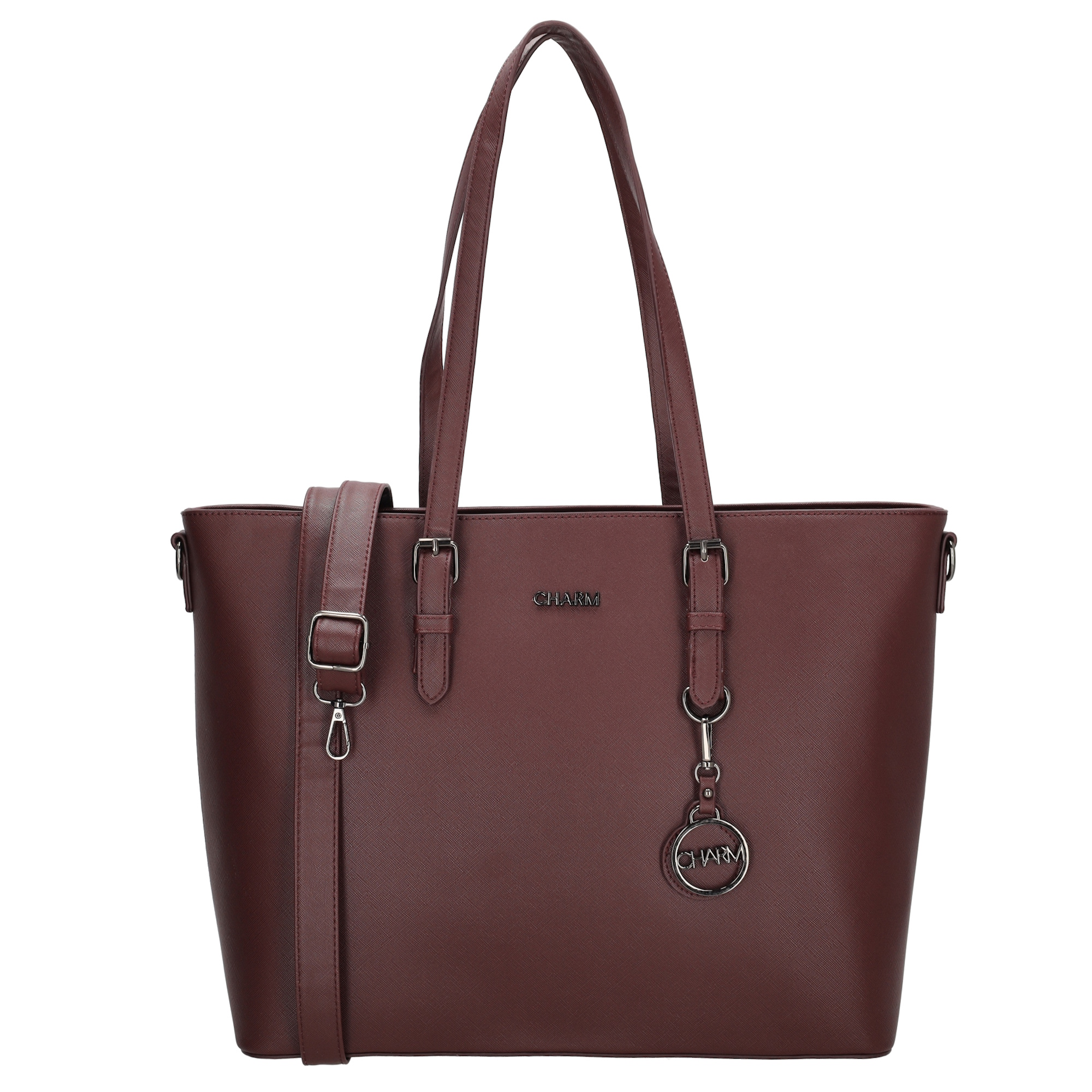 Hoe tof is deze shopper uit de Birmingham collectie van Charm London! Ideaal om deze shopper mee te nemen naar werk of school, want er past een 15,6 inch laptop in! De tas heeft een hoofdvak en achtervak, beide met ritssluiting. In het hoofdvak bevinden zich een tussenschot met ritsvak, ritsvak en insteekvak. Je draagt de tas gemakkelijk over je schouder aan de twee langere handvaten. Je persoonlijke of wat kleinere spullen zoals je telefoon of lipstick stop je handig in één van de vakjes. Is deze toffe shopper binnenkort van jou? 

De tassen van Charm London zijn geïnspireerd op de iconische Britse modehoofdstad Londen. Ze zijn geïnspireerd op de luxueuze materialen en typerende modellen die daar te zien zijn. Fashionable en stijlvolle damestassen van echt leer of kunstleer, gemaakt zodat jij er elke dag fantastisch uit kunt zien! 

De eigenschappen van deze shopper zijn:

Hoofdvak met ritssluiting
Gewatteerd tussenschot met ritssluiting
Ritsvakje
Insteekvak
Achtervak met ritssluiting
Twee lange handvaten
Afneembare en verstelbare schouderband 
